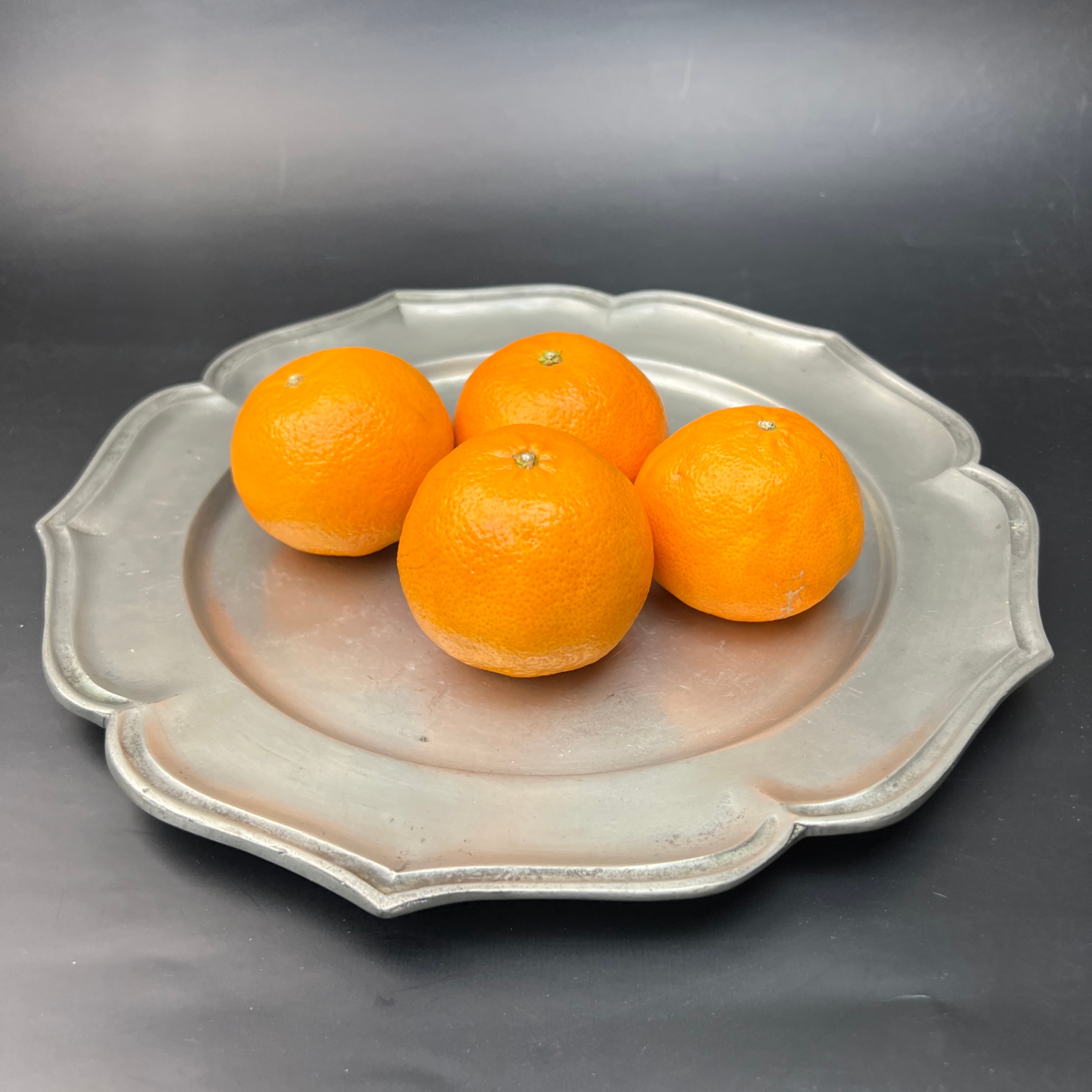 Belgian Pewter Plate Platter Les Potstaniers Hutois Hand Made French Provincial - image 1 of 6