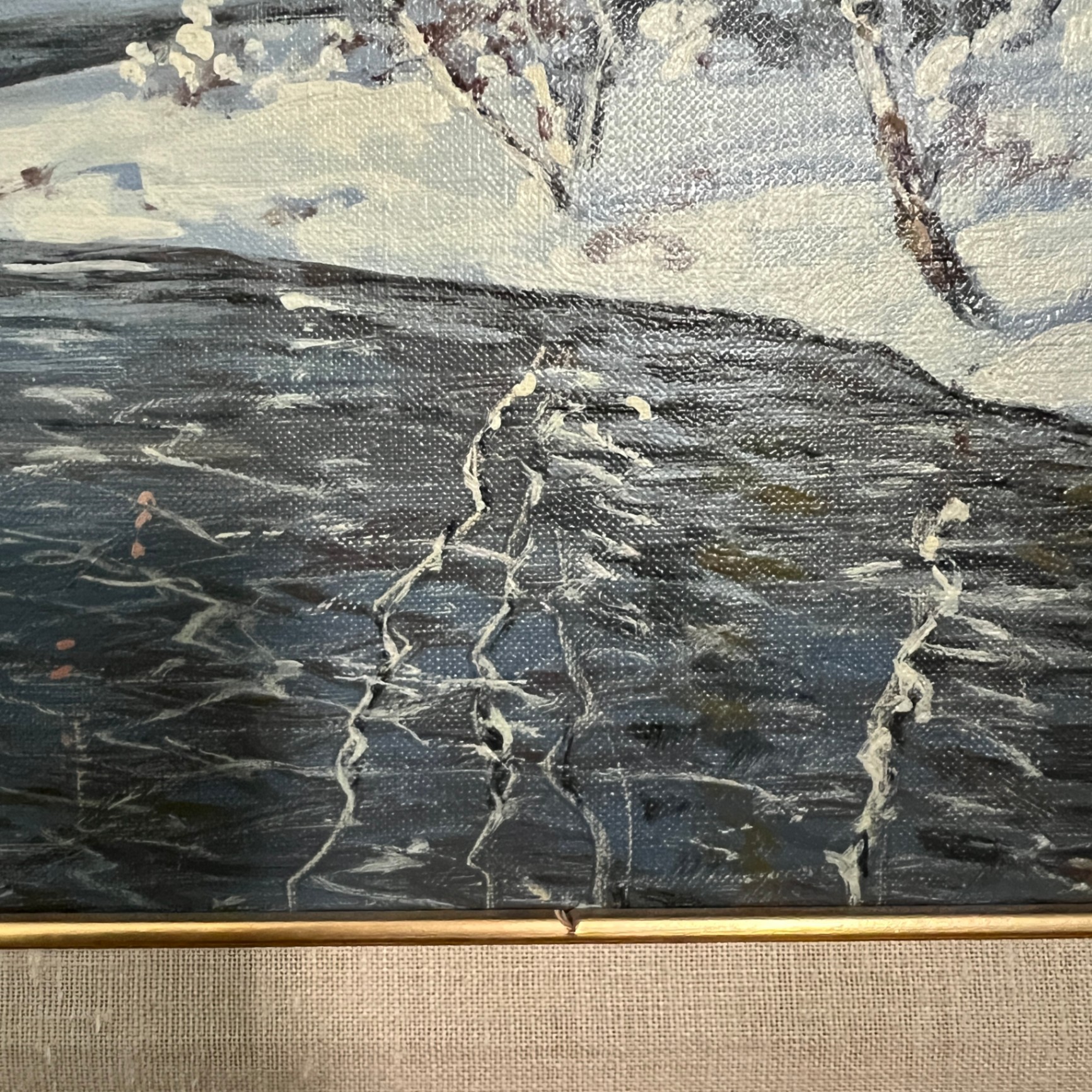 Listed Artist Ejnar Thornvig Original Painting Winter Scene - image 5 of 9