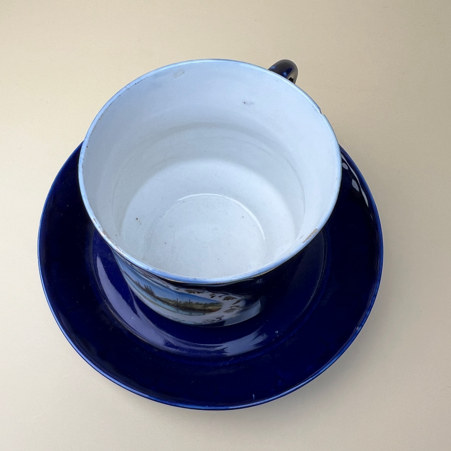 1800s German Porcelain Souvenir Mug Cobalt Blue  - image 8 of 8