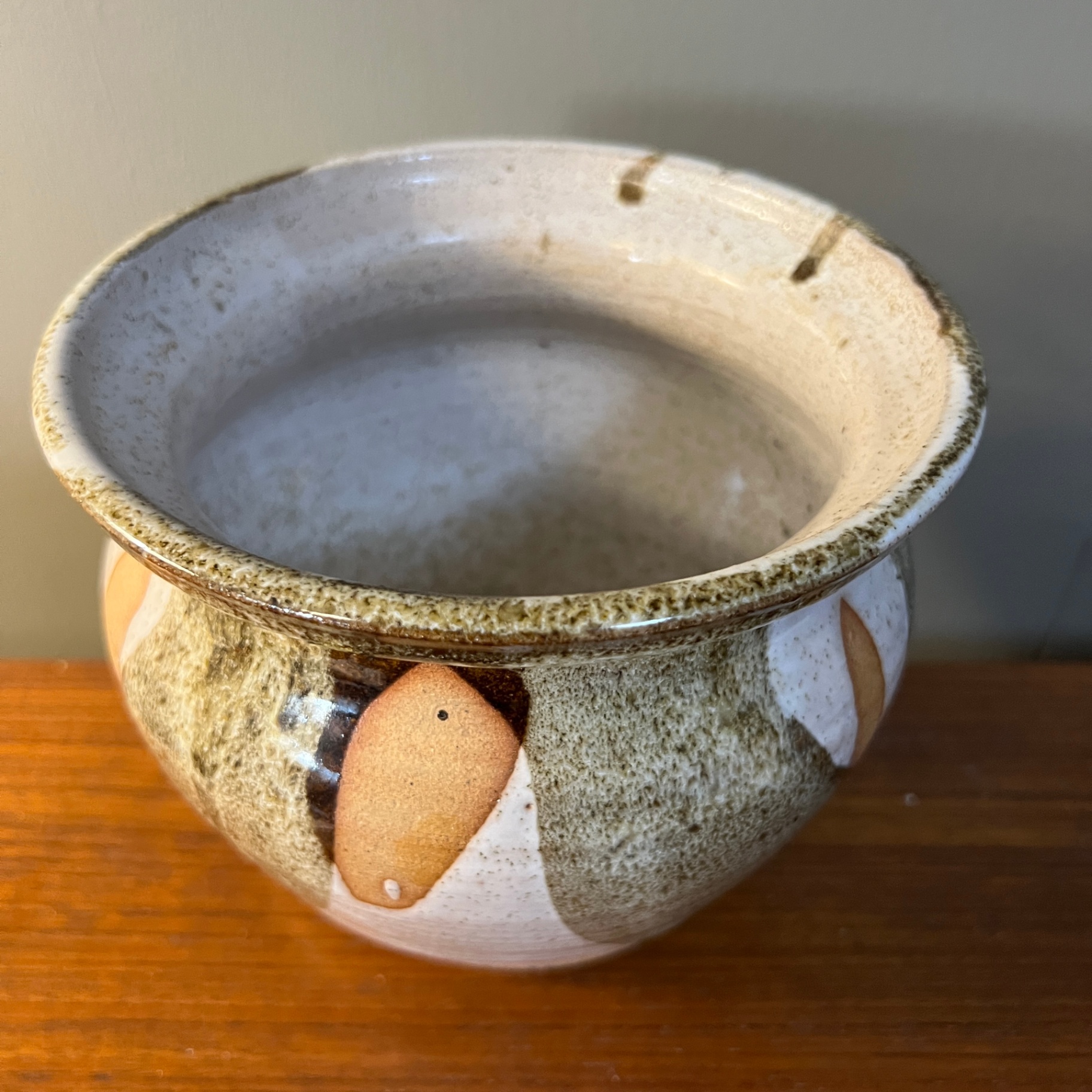 Signed Studio Art Pottery Planter Dierk Earth Tones Plant Pot - image 2 of 6