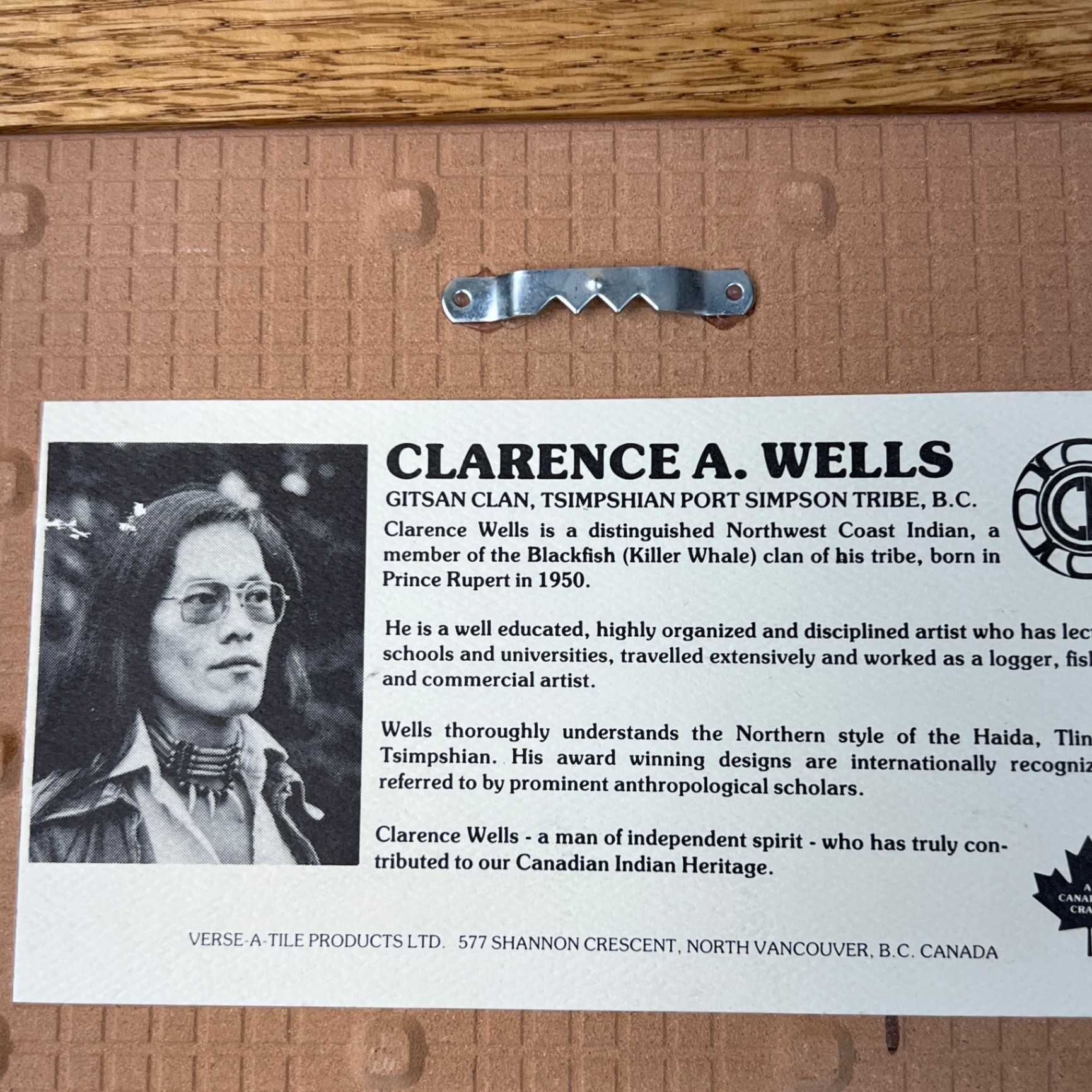 Clarence Wells Raven Art Tile Haida Tsimshian Artist First Nations  - image 5 of 6