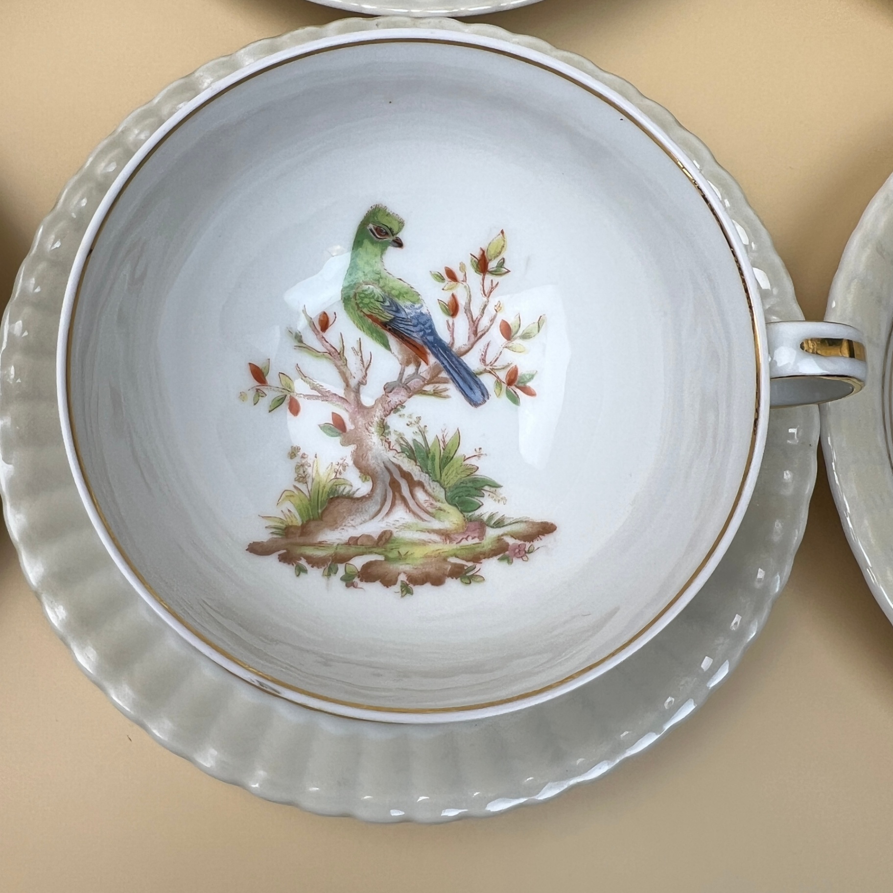 Bernardaud & Co Limoges Fine Porcelain Teacup Set Bird Species 1700s Design - image 9 of 13