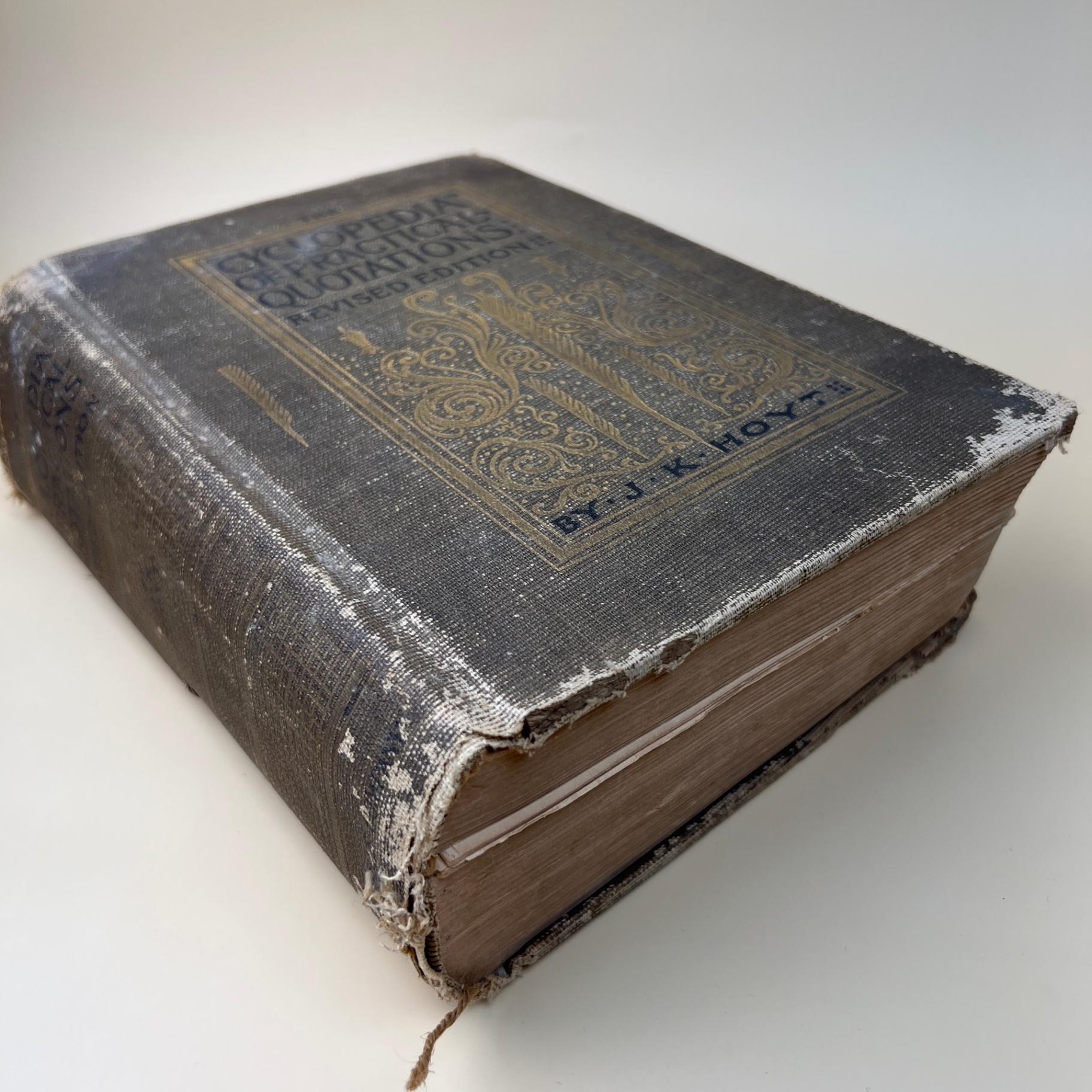 1800s Book the Cyclopedia of Practical Quotations Big Victorian Embossed Cover - image 3 of 13