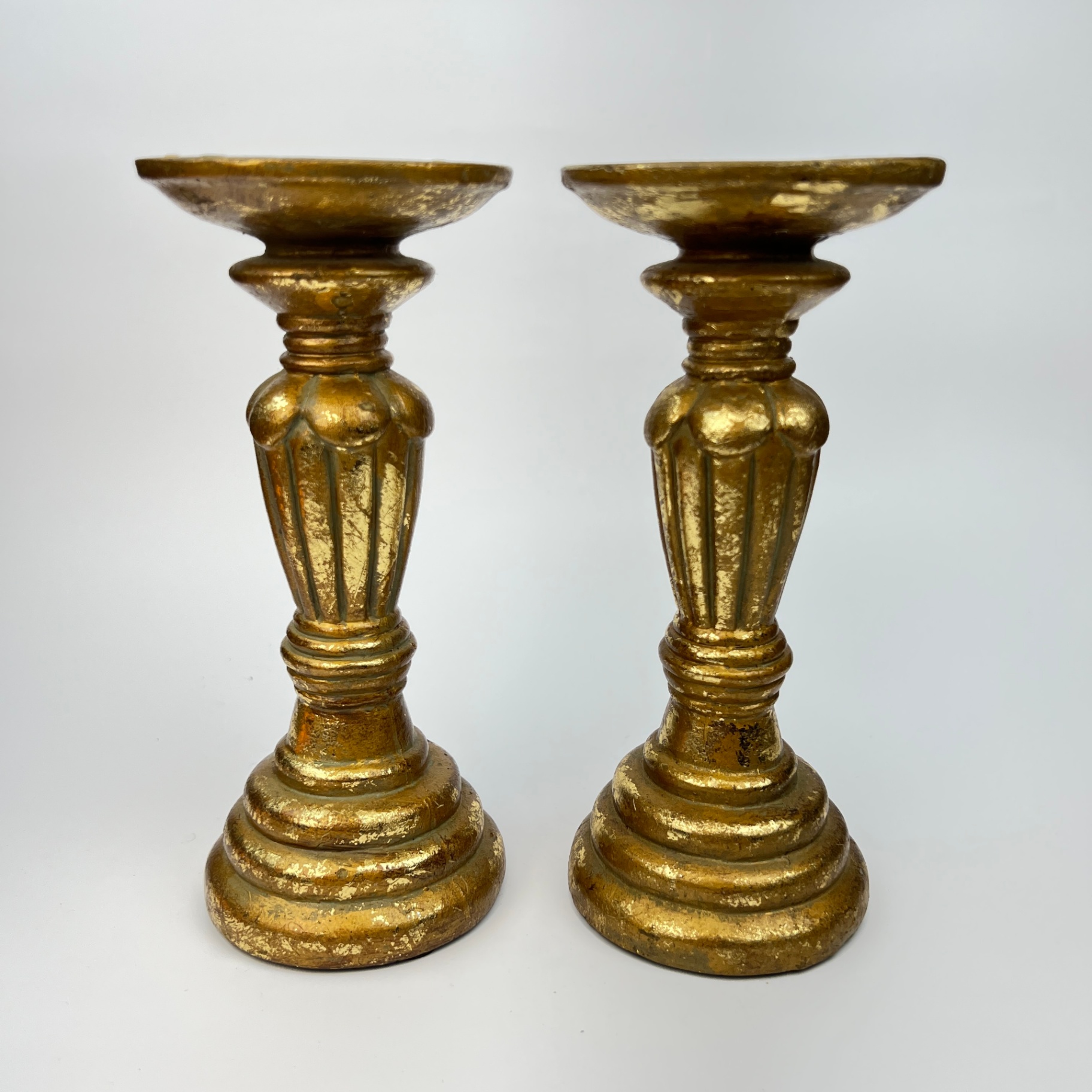 Heavy Gilt Look Candle Holders Taper Candle Pair - image 1 of 5