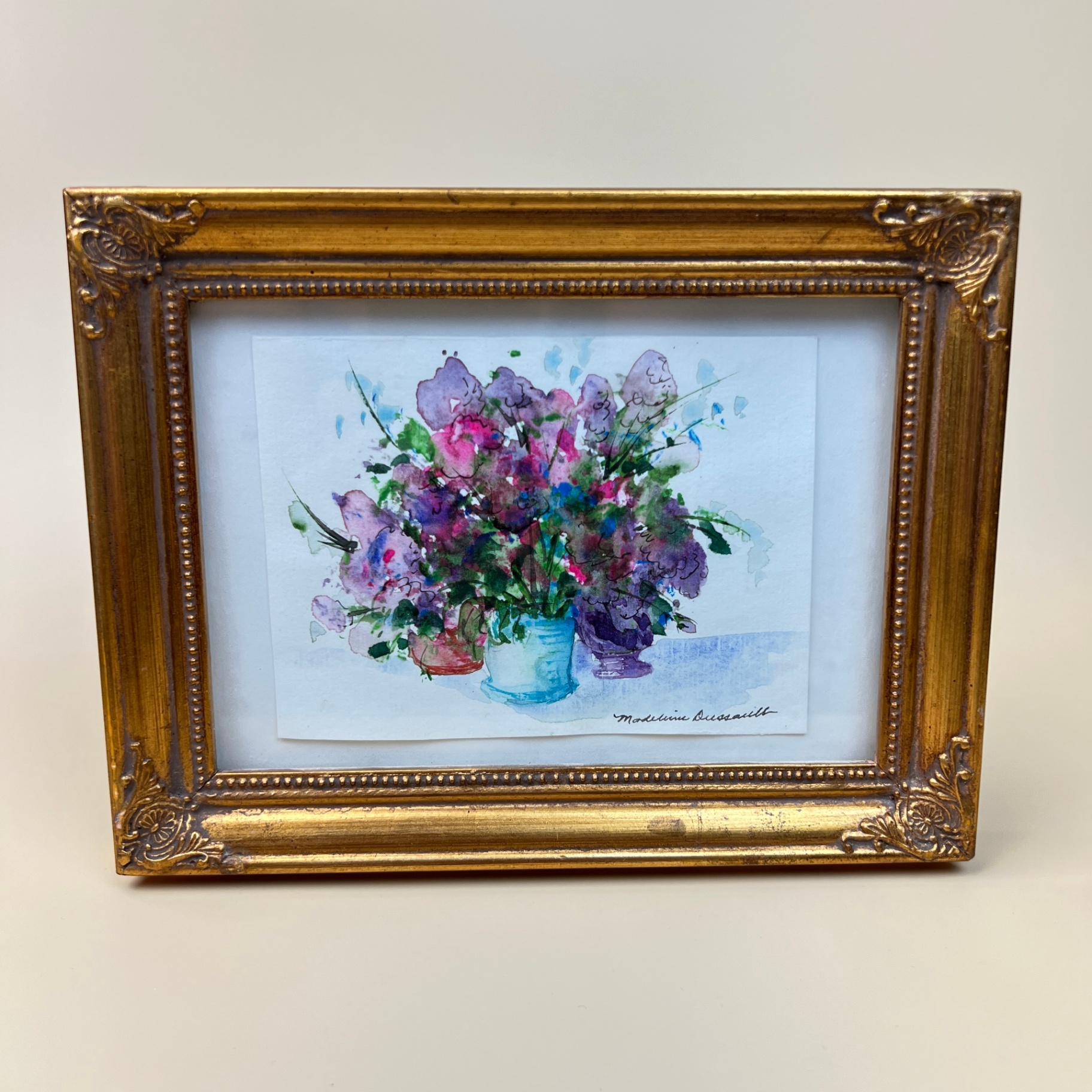 Madeleine Dussault Watercolour Painting Original Art Floral Study - image 1 of 5