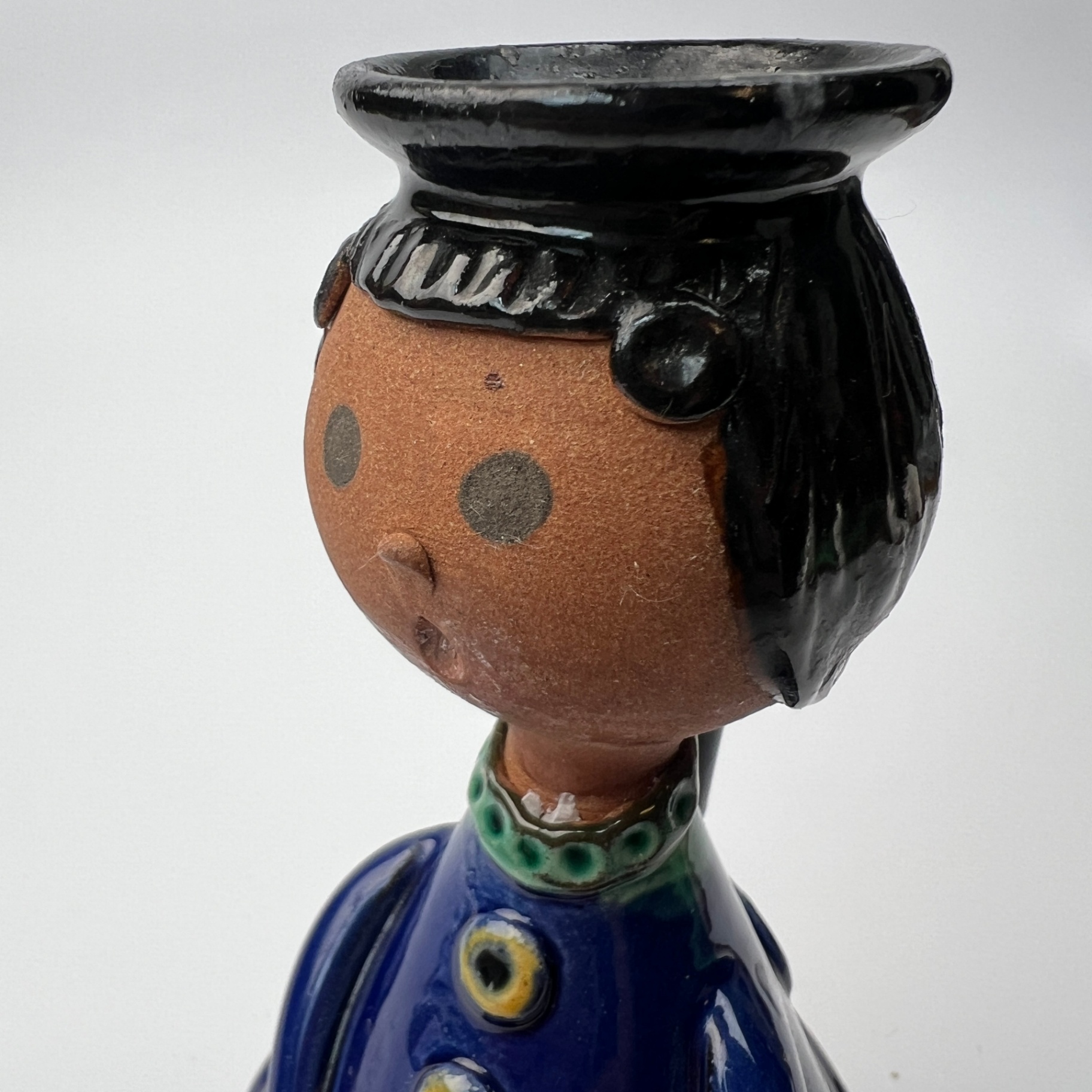 Hungarian Girl Candle Holder Studio Pottery Signed Les Gabor - image 6 of 6