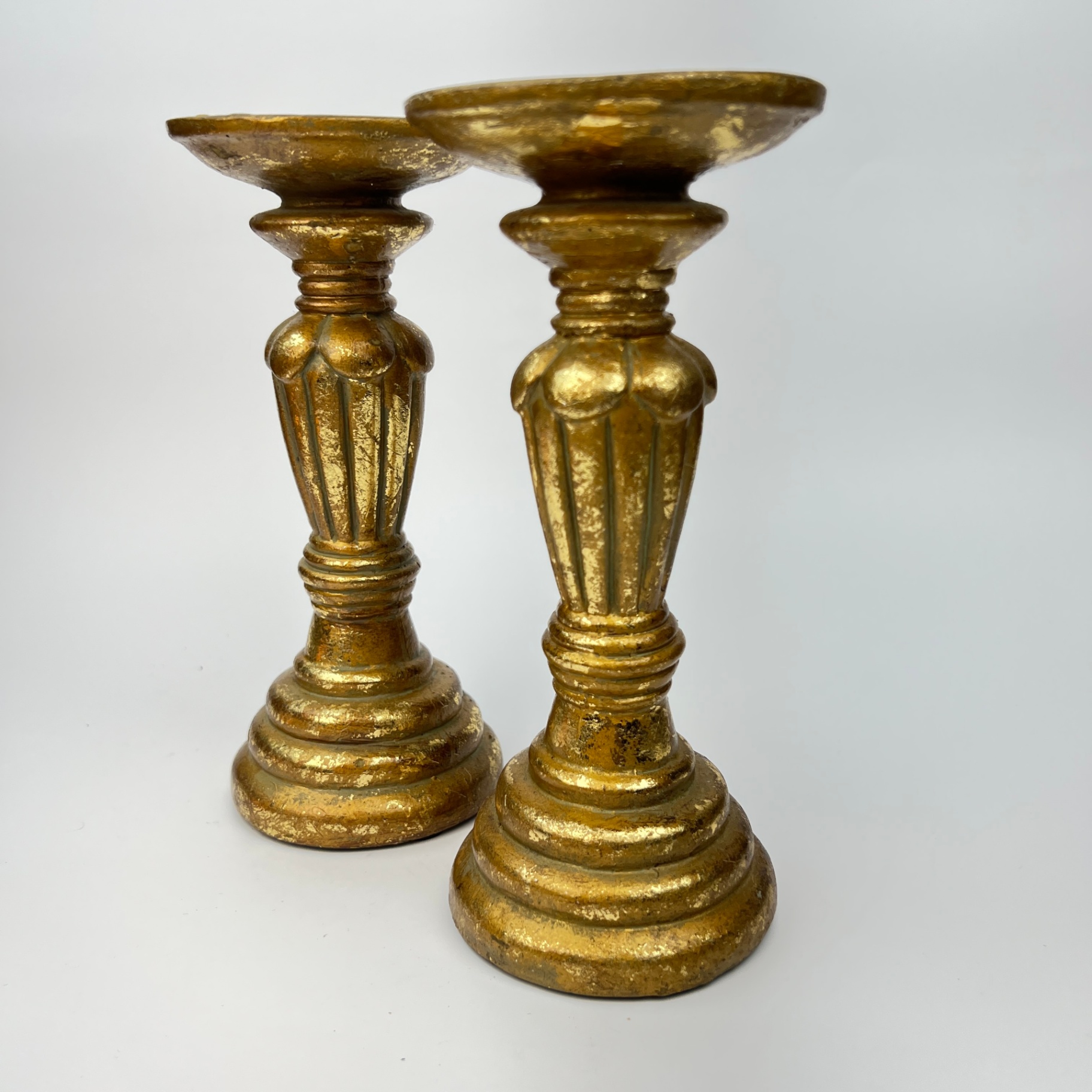 Heavy Gilt Look Candle Holders Taper Candle Pair - image 5 of 5