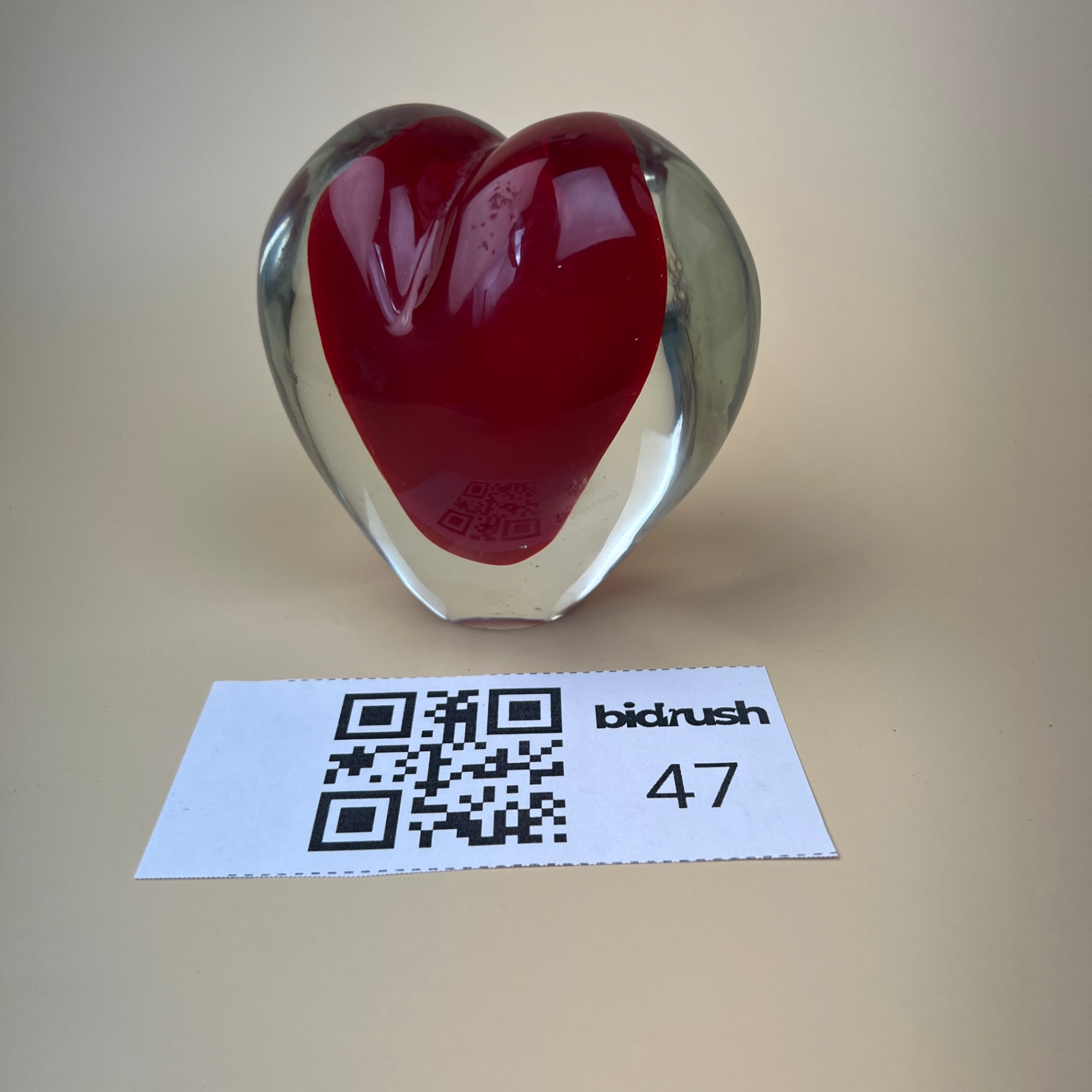 Cased Glass Red Heart Paperweight  - image 6 of 6