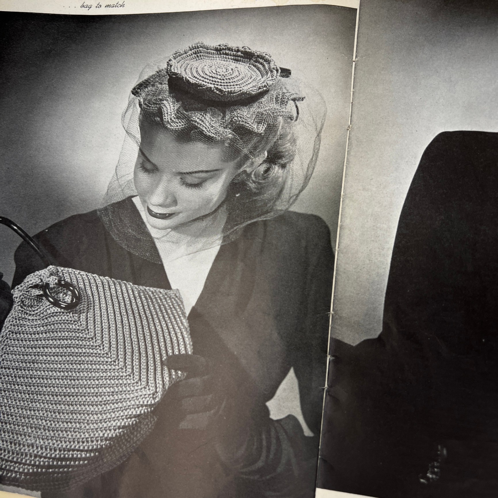 Vintage 1940s Hats and Bags Pattern Booklet Crochet Cordet Straw Hiawatha - image 5 of 6