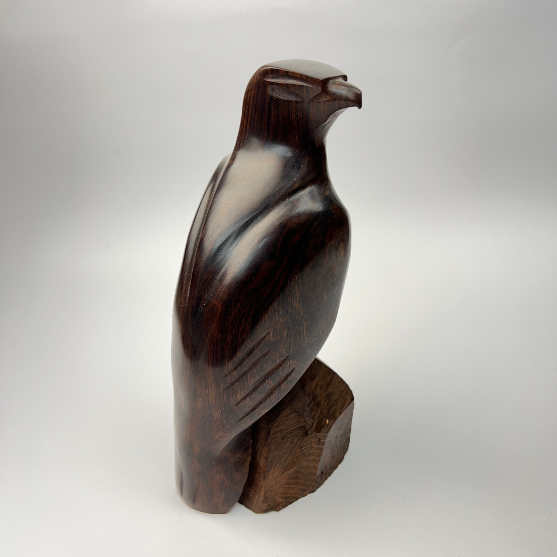 Rosewood Hawk or Eagle Carved Wood Bird Statue Carving Decor Art - image 2 of 5
