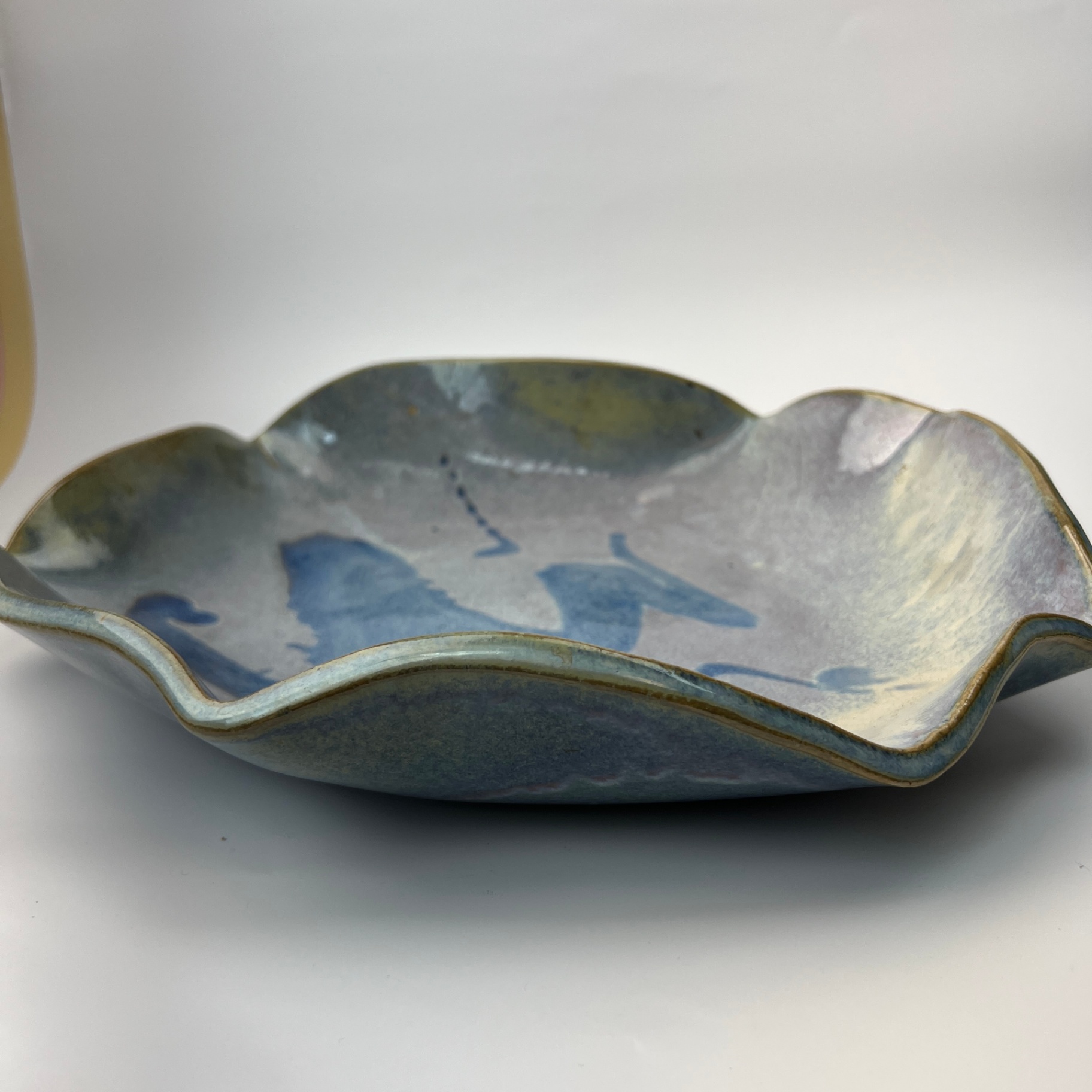 Large Pottery Bowl Slightly Iridescent Hand Made  - image 4 of 7