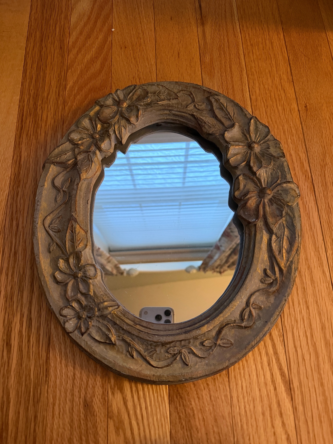Small Round Ornate Mirror - image 1 of 4