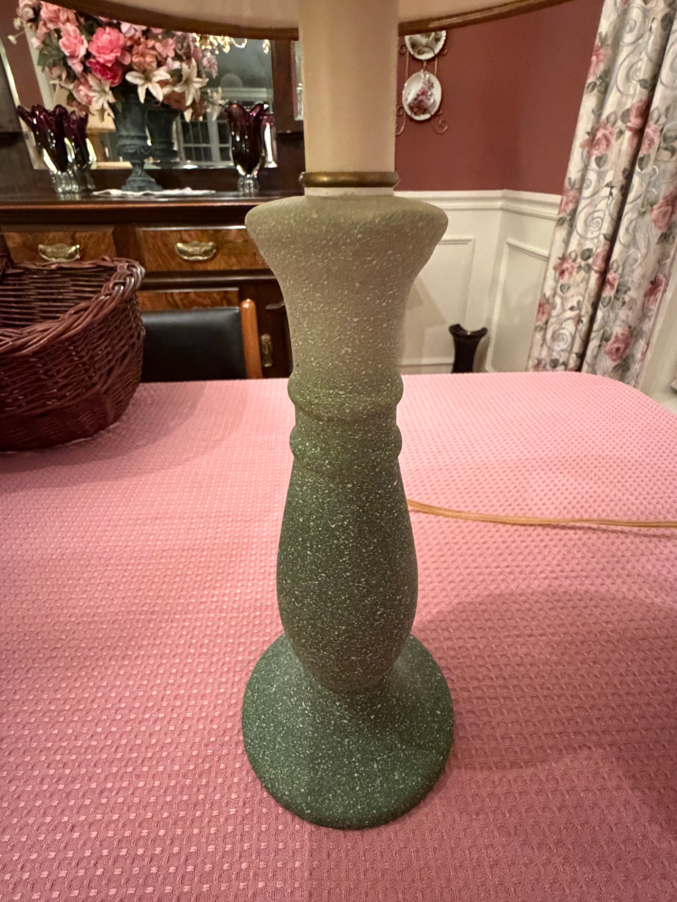 Antique Style Table Lamps - Shabby Chic Flowers - image 3 of 5