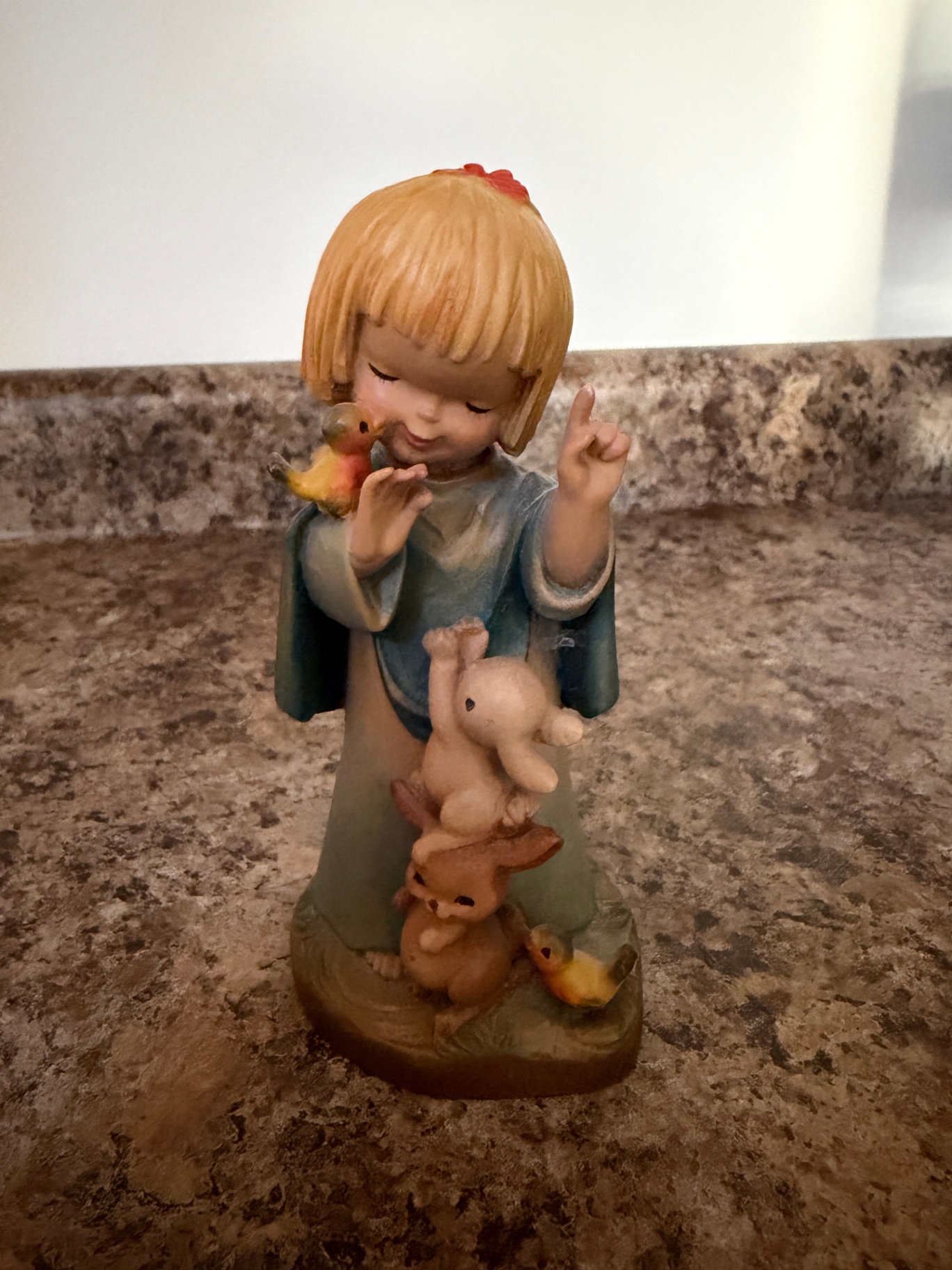 ANRI "Talking to the Animals" Wooden Figurine - image 1 of 5