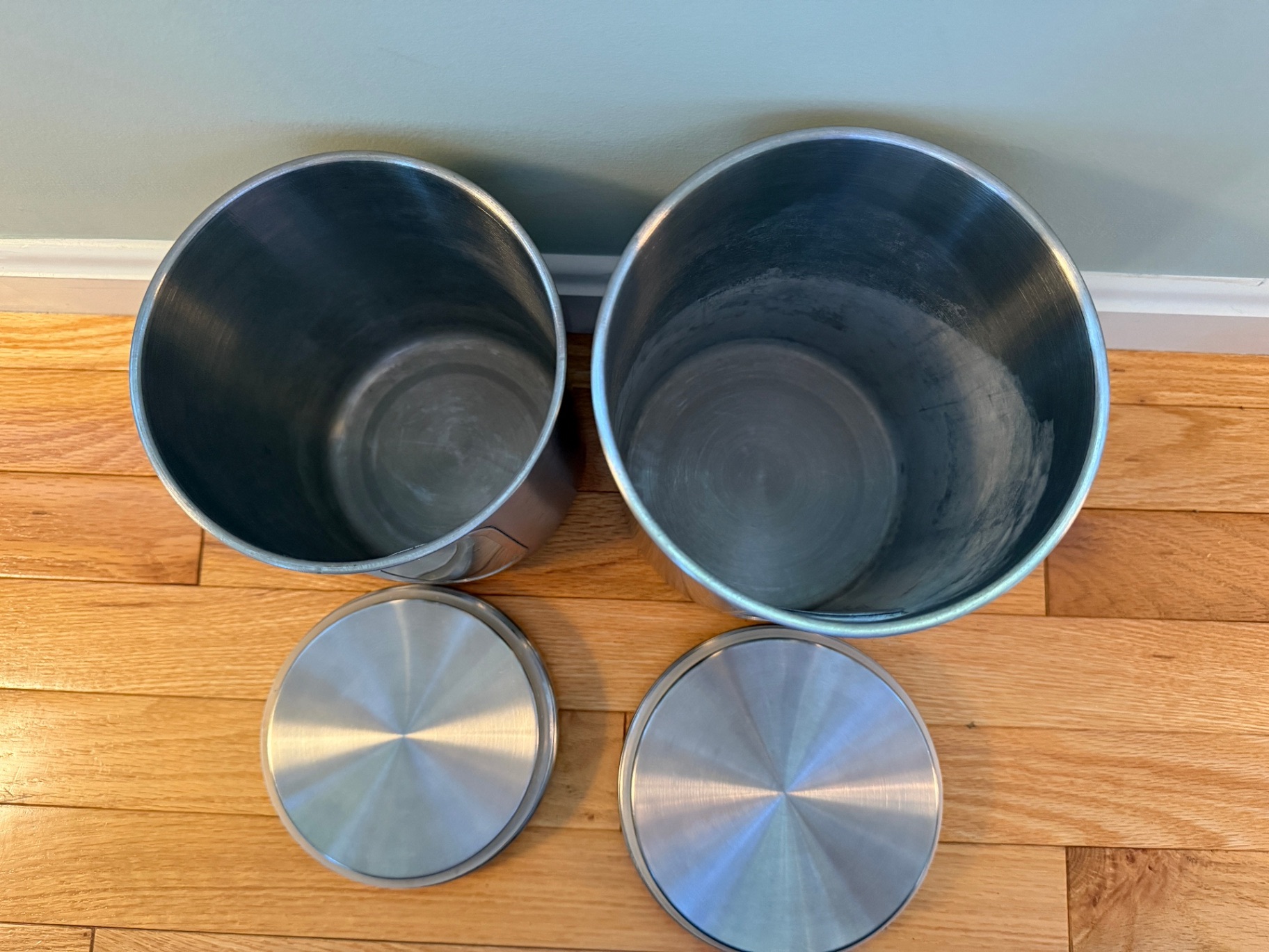 Pair of Vintage Stainless Steel Kitchen Canisters - image 2 of 3