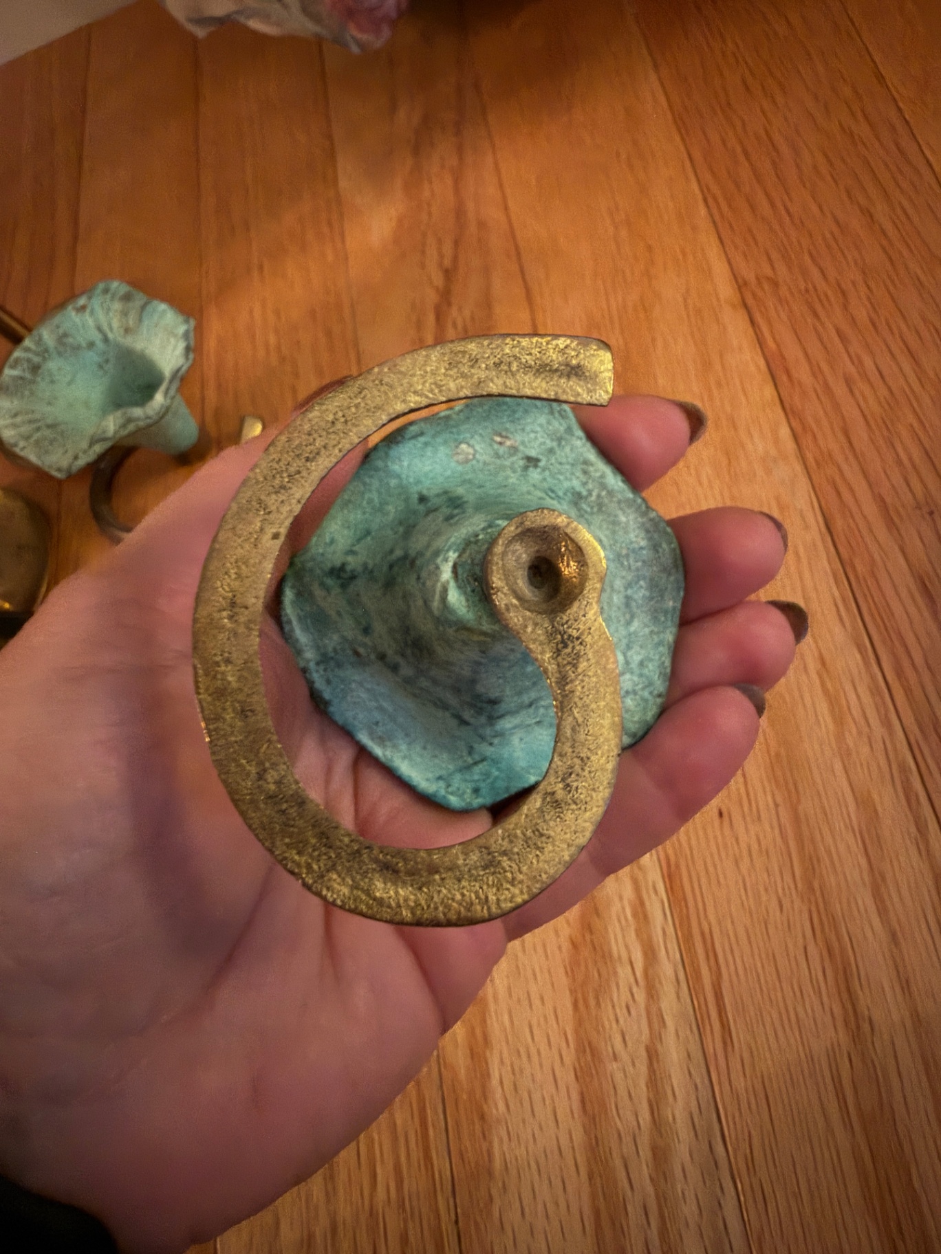 Various Brass and Metal Decor Items Including Candlestick Holders - image 4 of 5