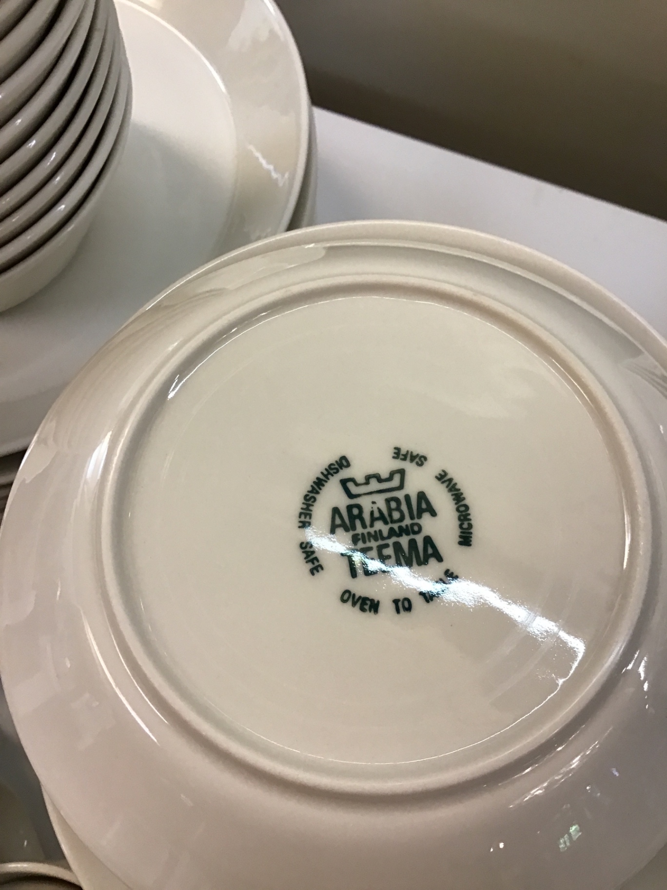 White ceramic dinnerware set (plates, bowls, mugs) - image 3 of 3