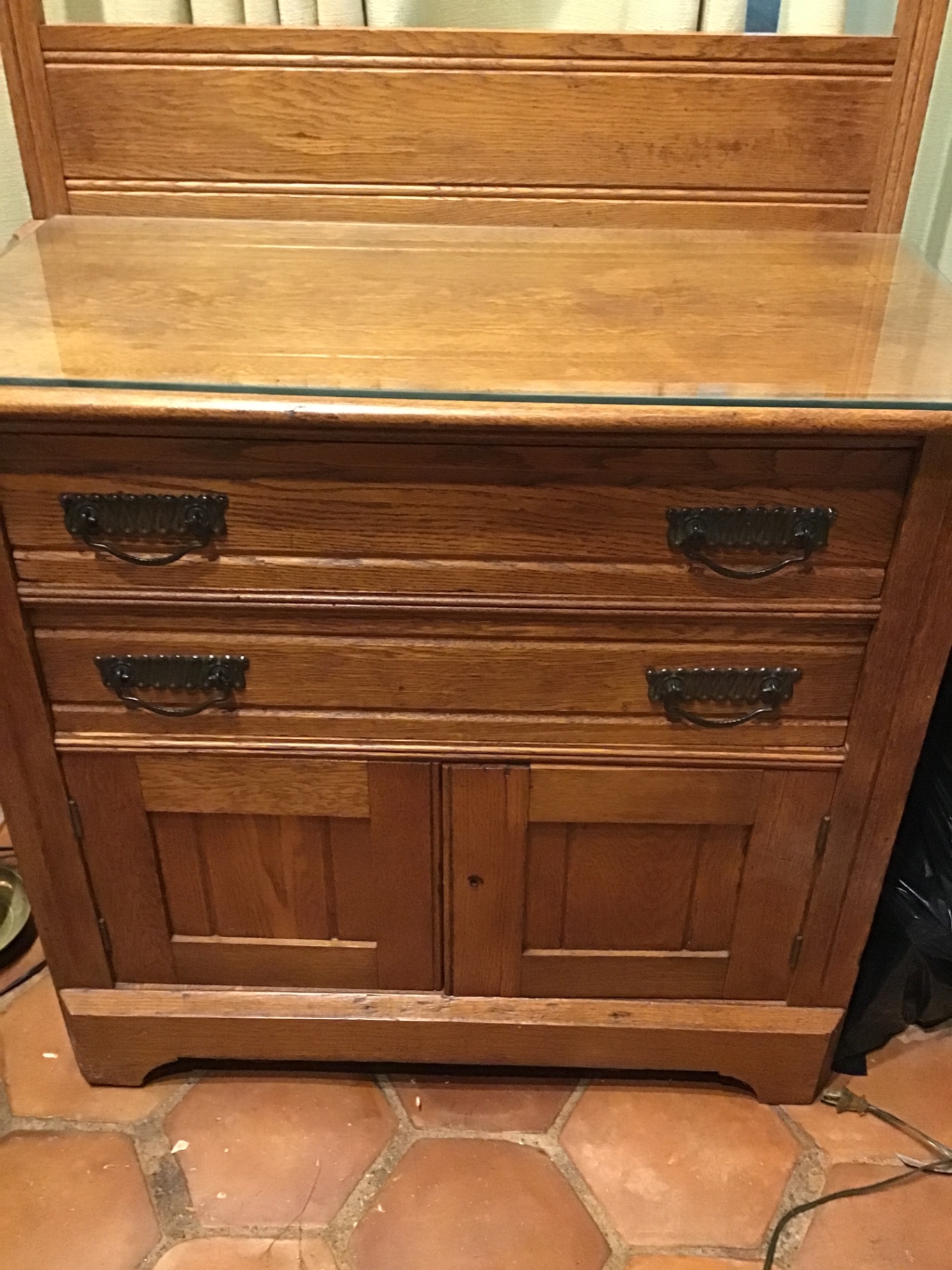 Wooden vanity dresser with mirror frame 32x18x33 - image 2 of 3