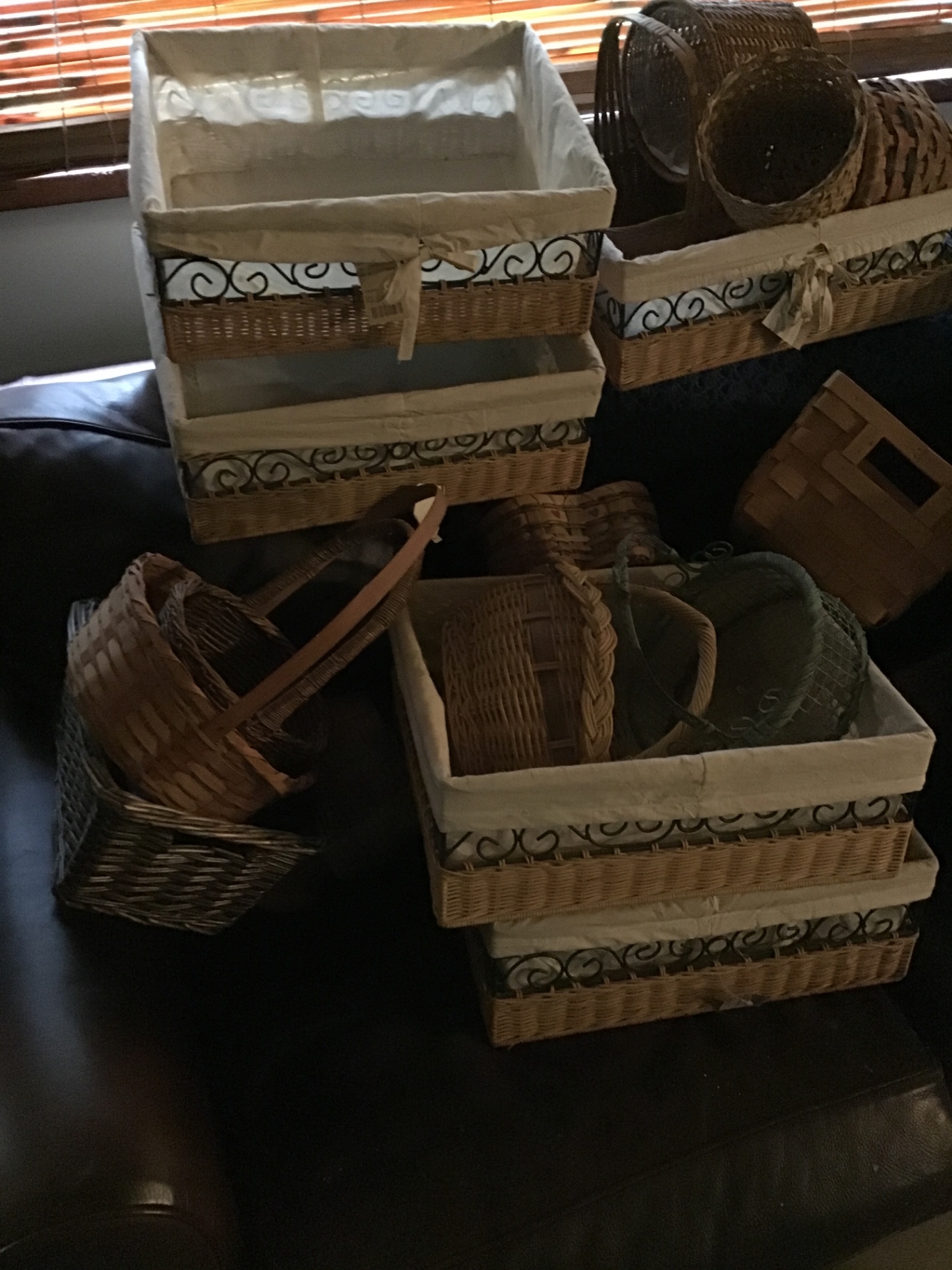Assorted wicker baskets in various shapes and sizes - image 1 of 3