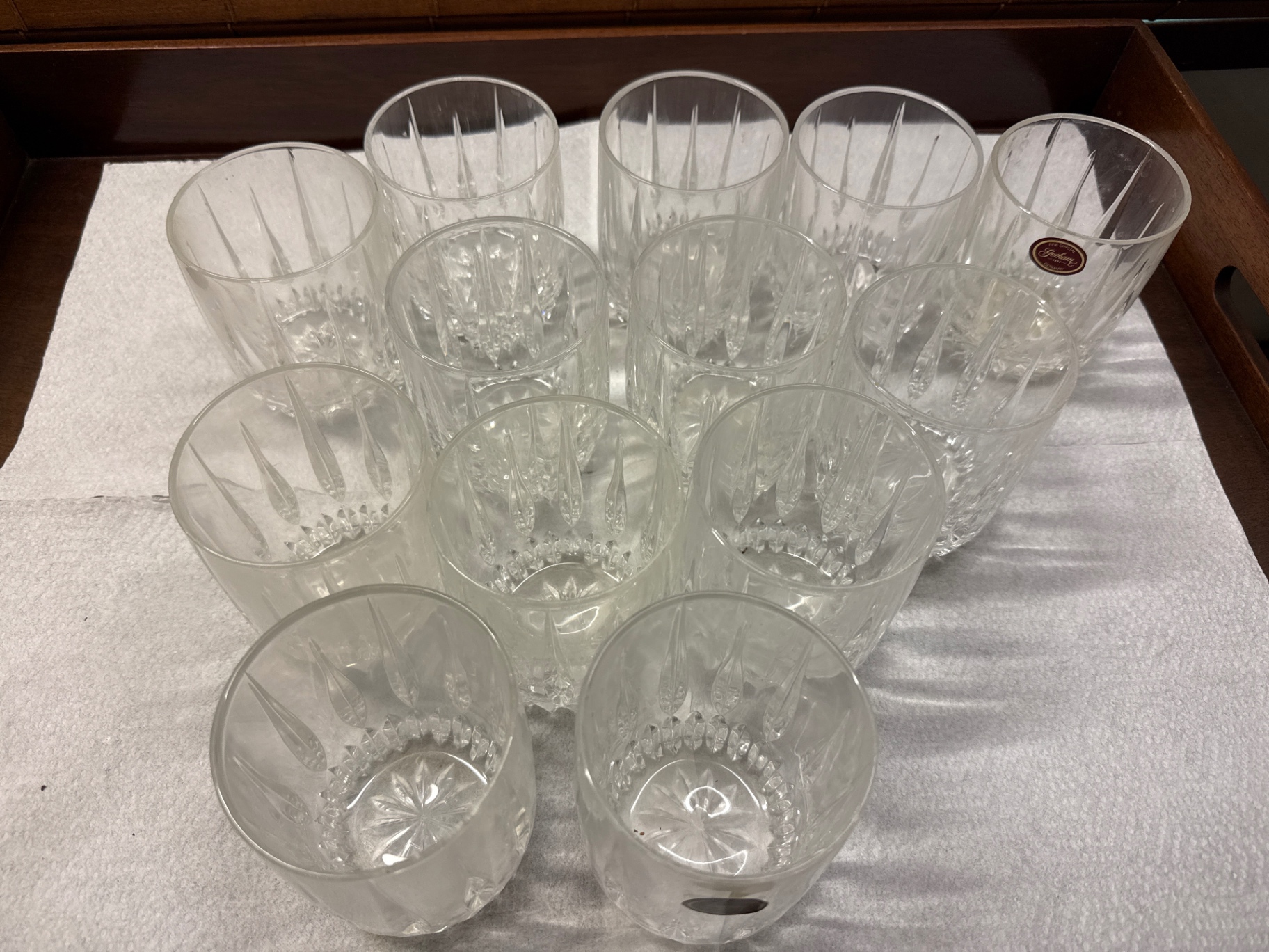 Set of Clear Faceted Crystal  Glasses - image 2 of 3