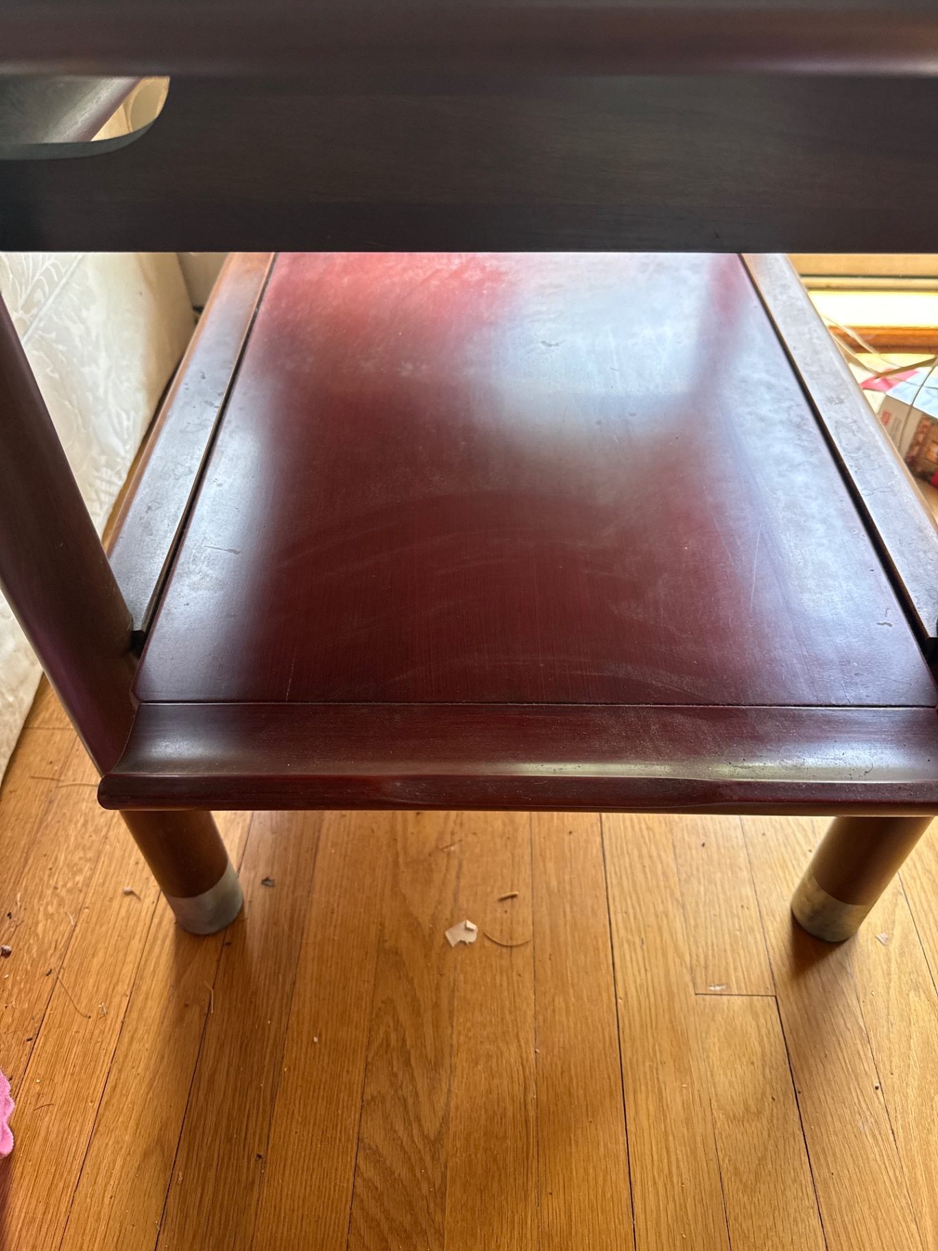 2 Glass-top wooden end tables - image 1 of 3