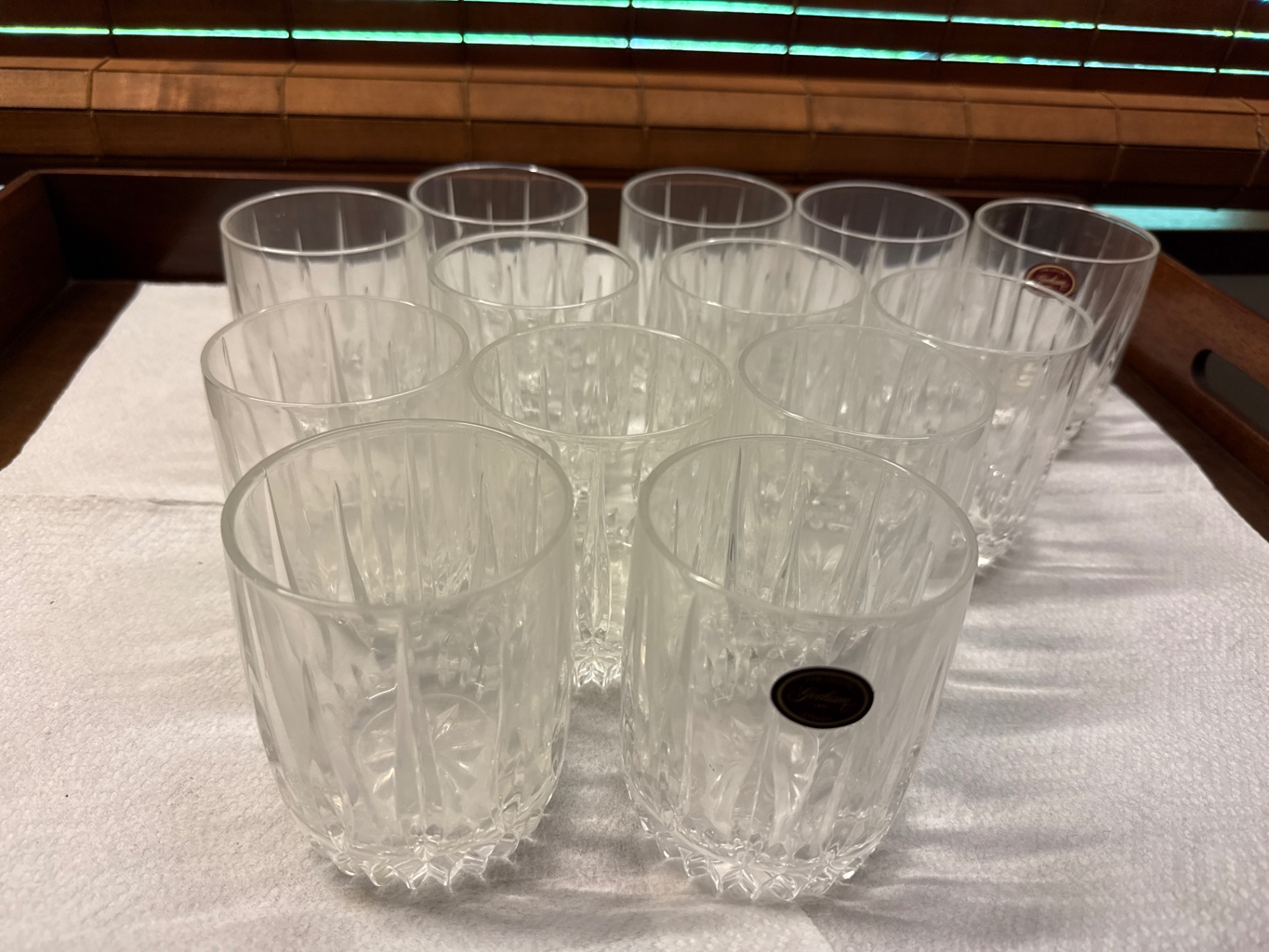 Set of Clear Faceted Crystal  Glasses - image 1 of 3