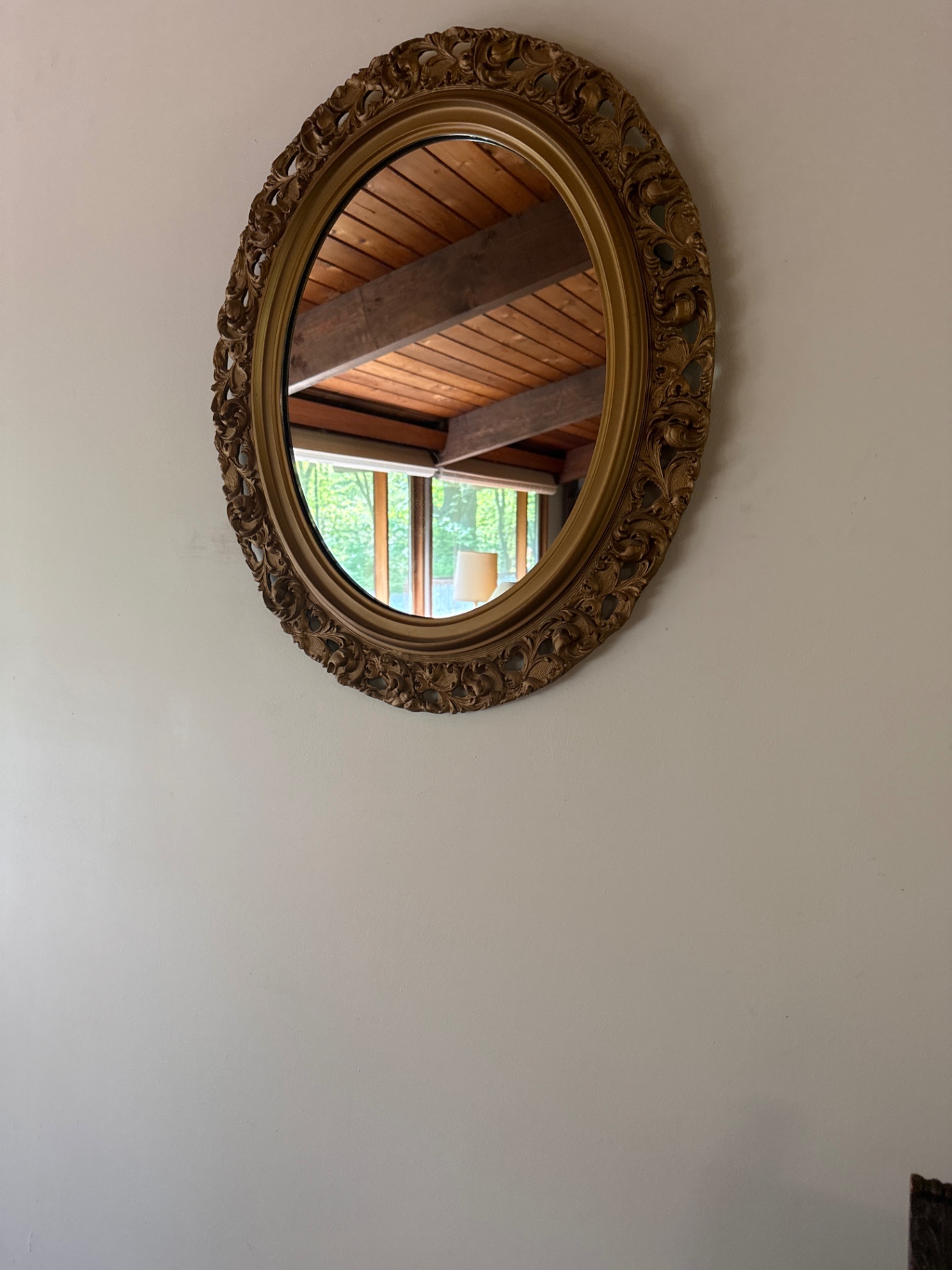 Ornate Round Gold Mirror - image 2 of 2