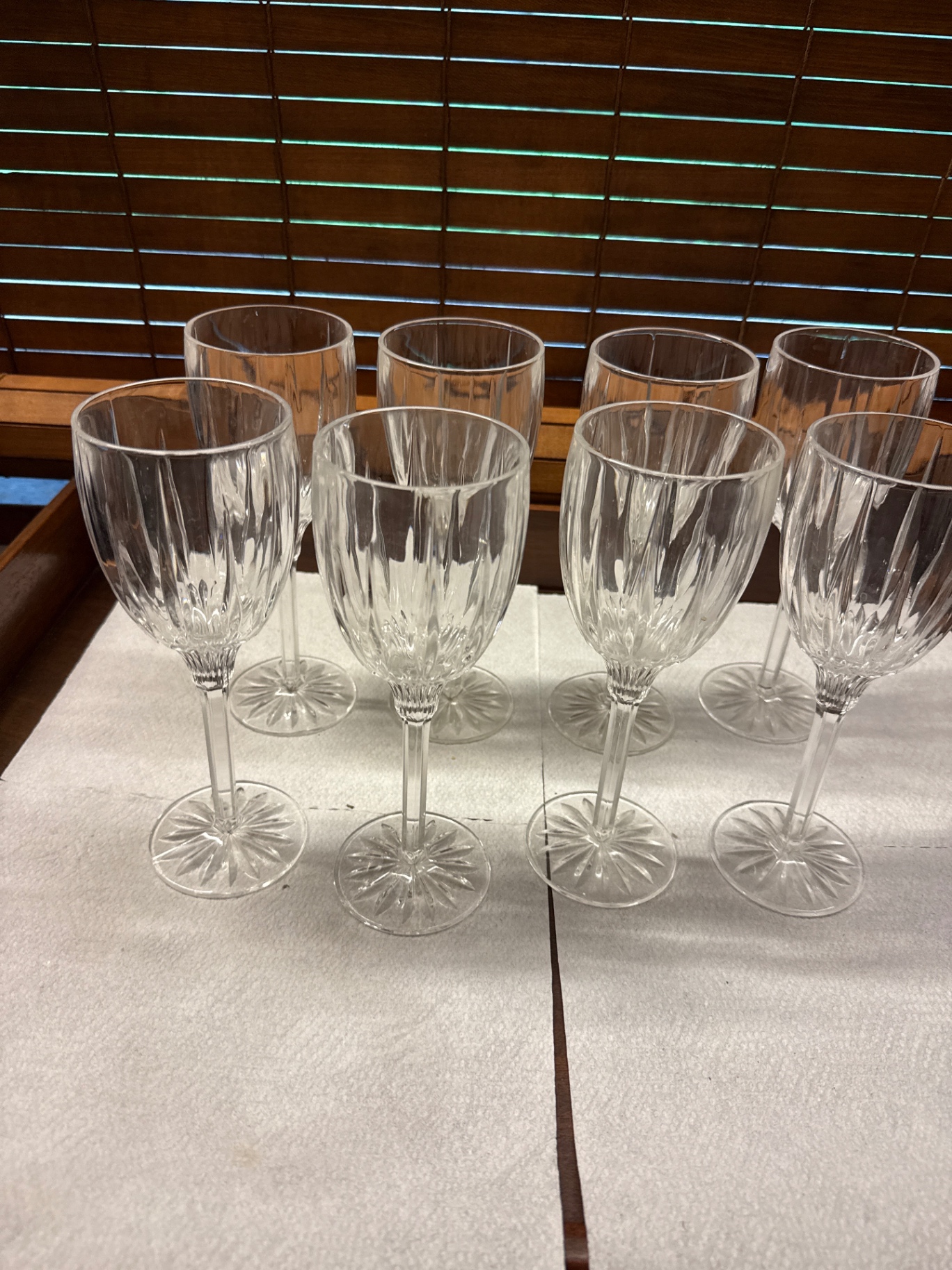 Eight crystal-cut wine glasses - image 1 of 2