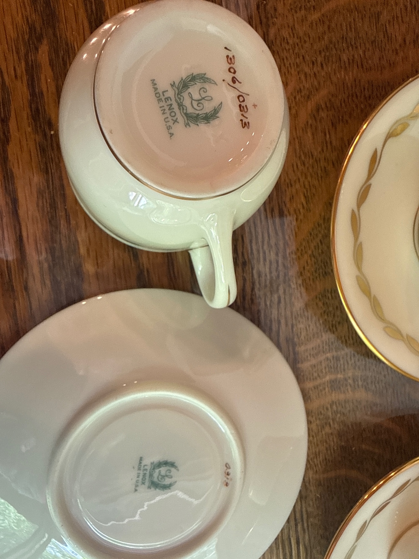 Six Lenox teacups with saucers - image 3 of 3