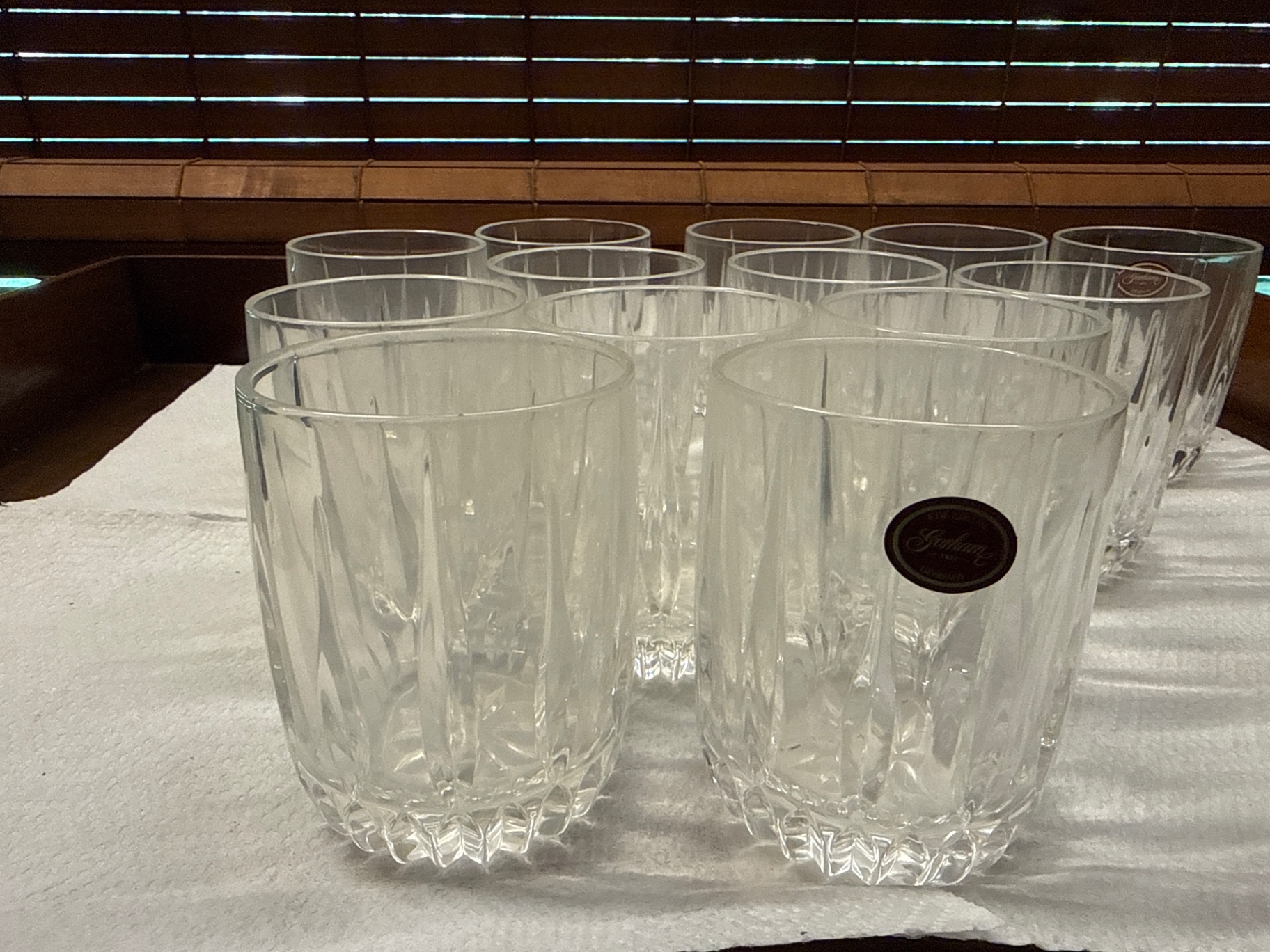 Set of Clear Faceted Crystal  Glasses - image 3 of 3
