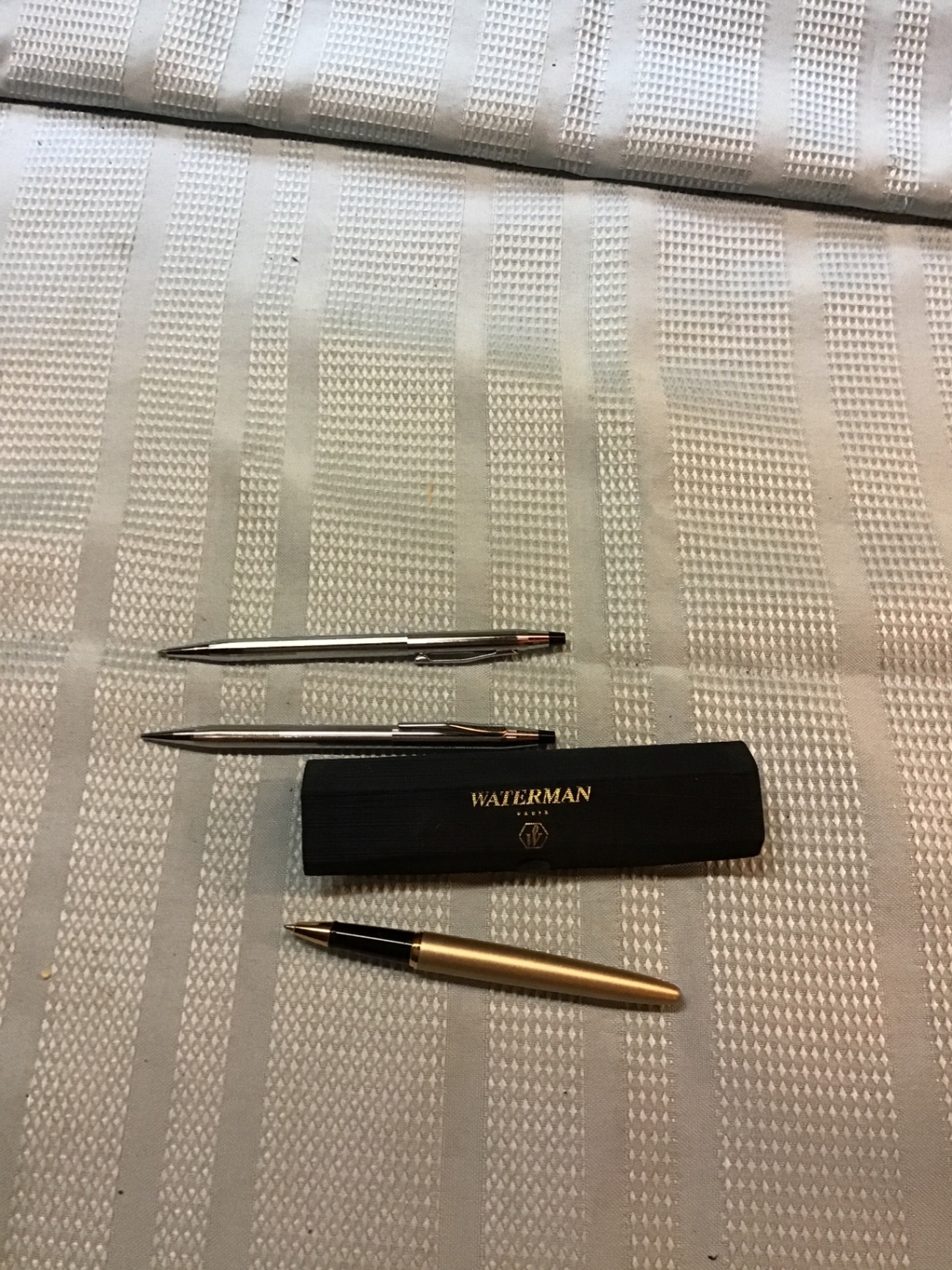 Waterman pen with case and 2 Cross pens - image 2 of 2