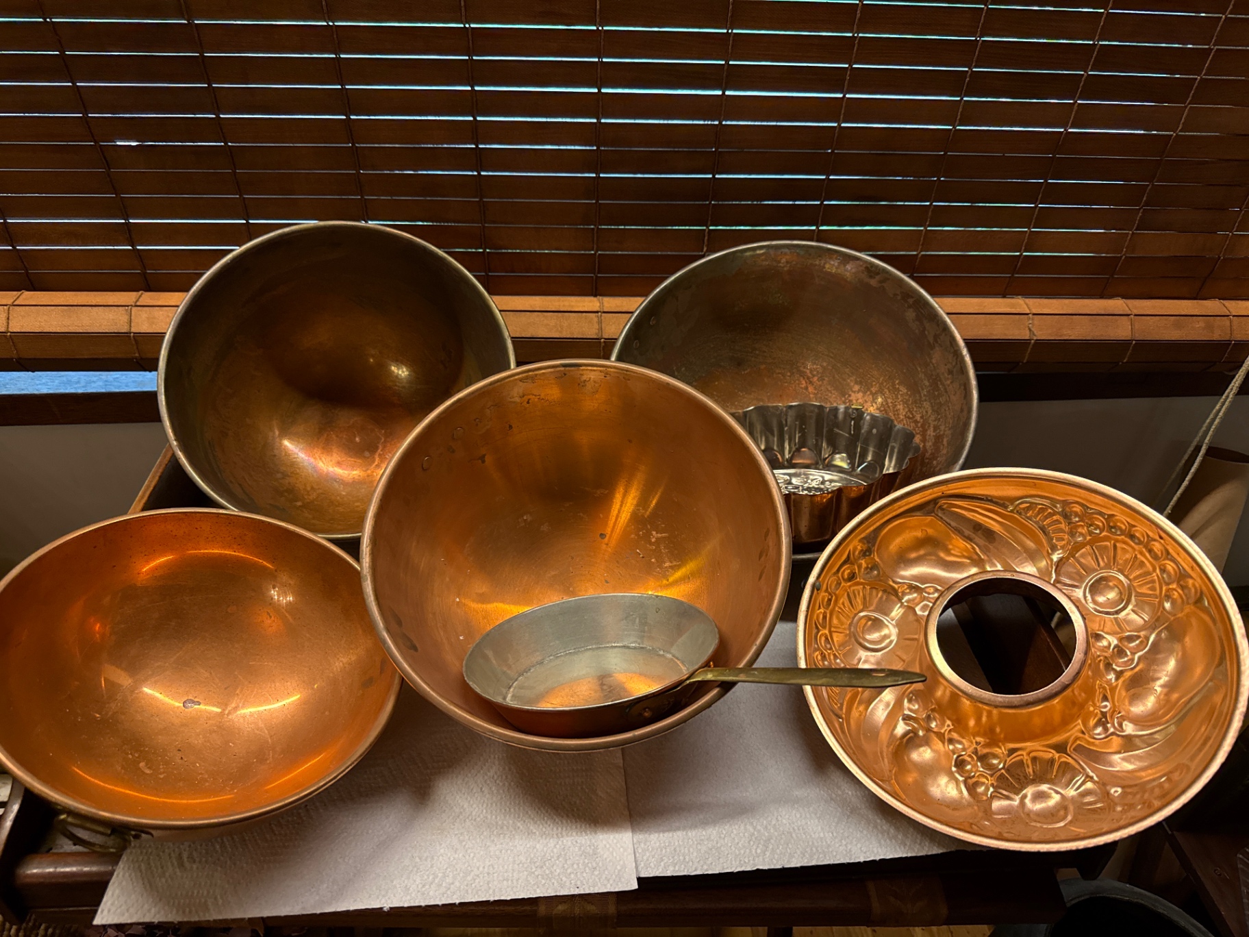 Copper bowls and cookware assortment - image 1 of 3