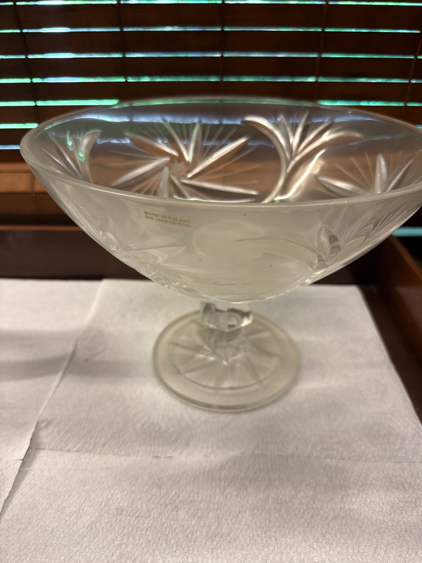 Clear cut-glass pitcher and etched bowls - image 3 of 3