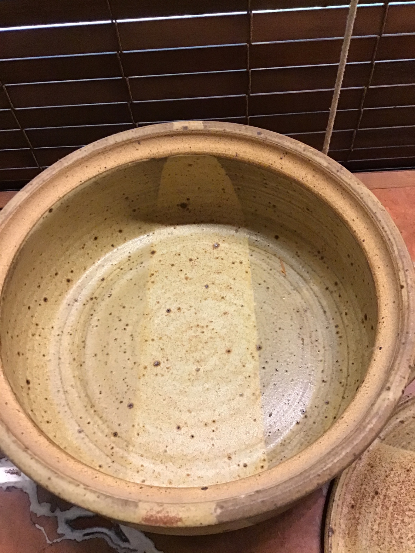 Speckled stoneware lidded pot with handles - image 3 of 3