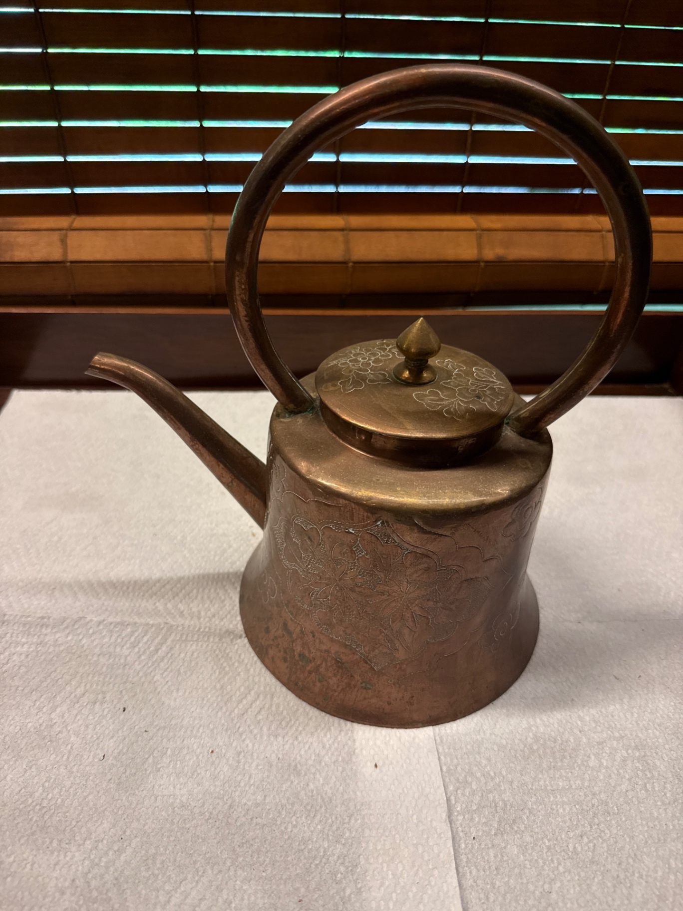 Engraved copper teapot - image 1 of 4