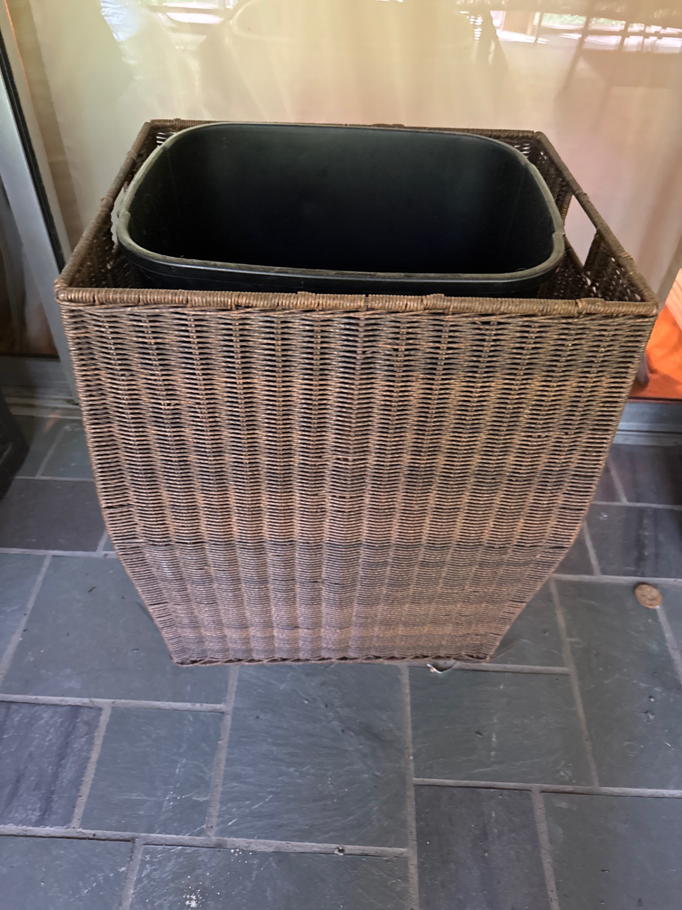 Wicker basket with plastic liner - image 1 of 3
