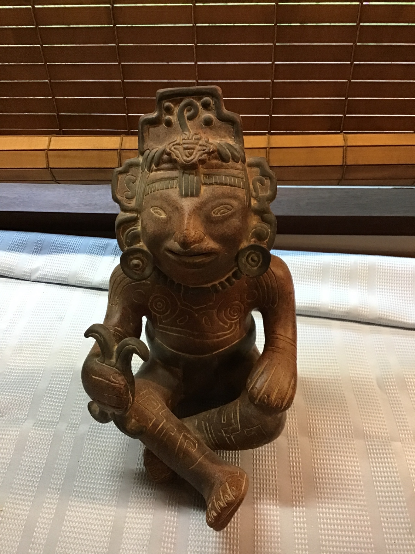 Mexican folk art terracotta clay statue - image 2 of 4