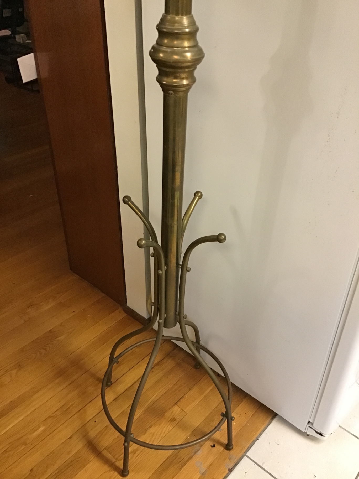 Brass freestanding coat rack with multiple hooks - image 2 of 3