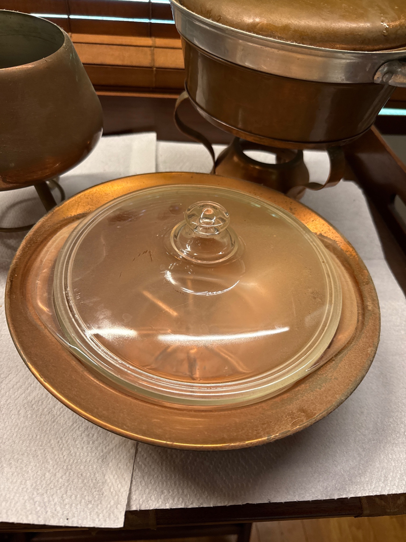 Copper cookware set with glass-lidded dish - image 3 of 3