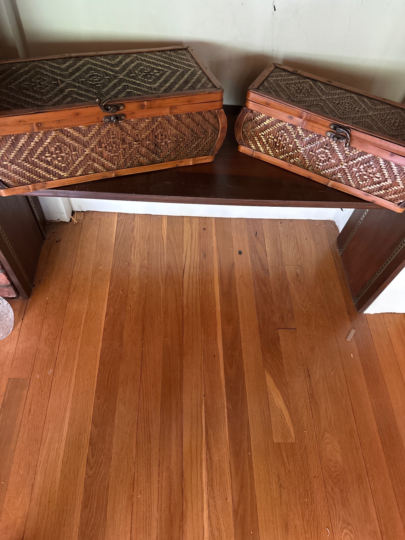 Two woven wicker storage trunks - image 1 of 4