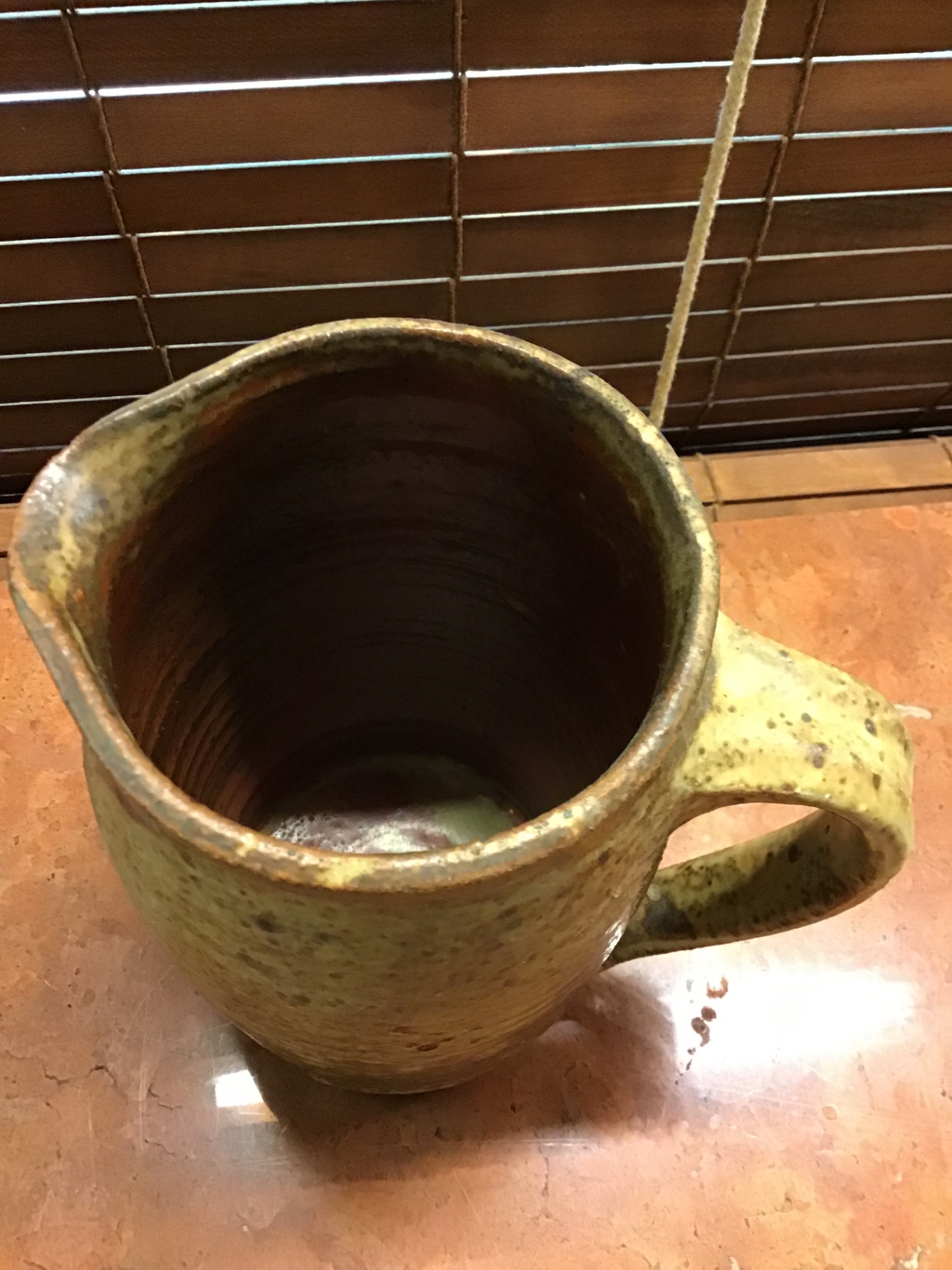 Speckled stoneware pitcher with handle - image 3 of 3