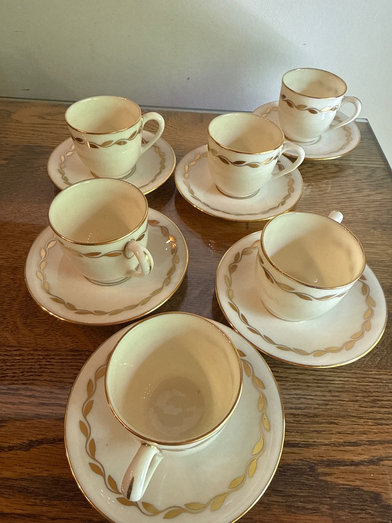 Six Lenox teacups with saucers - image 2 of 3