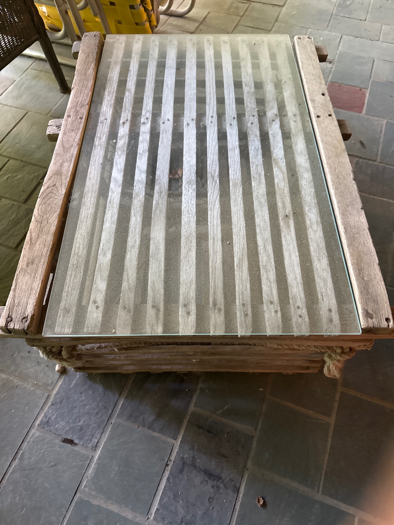 Glass-topped lobster pot coffee table - image 1 of 2