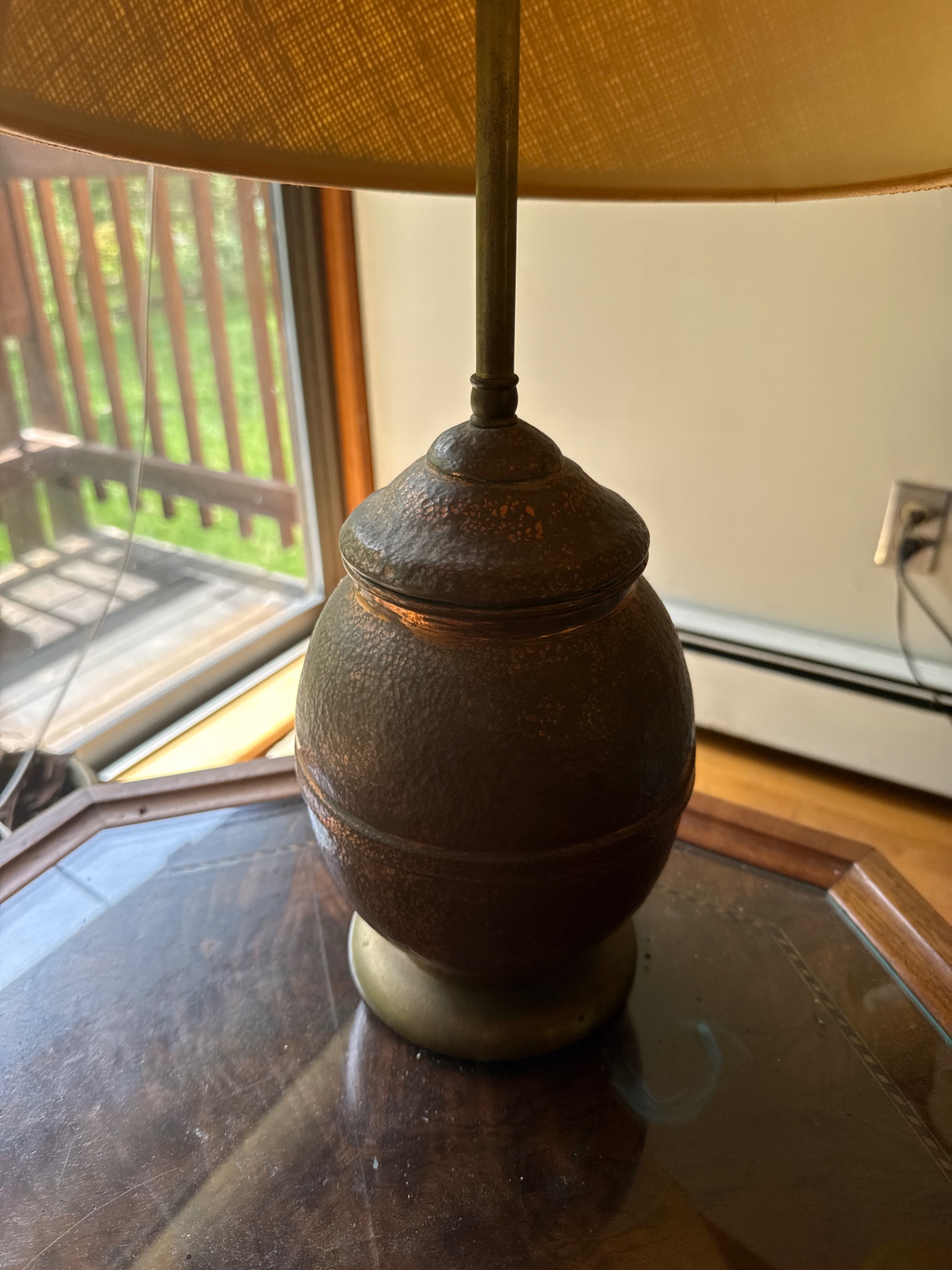 Rustic Metal Table Lamp with Burlap Shade - image 2 of 2