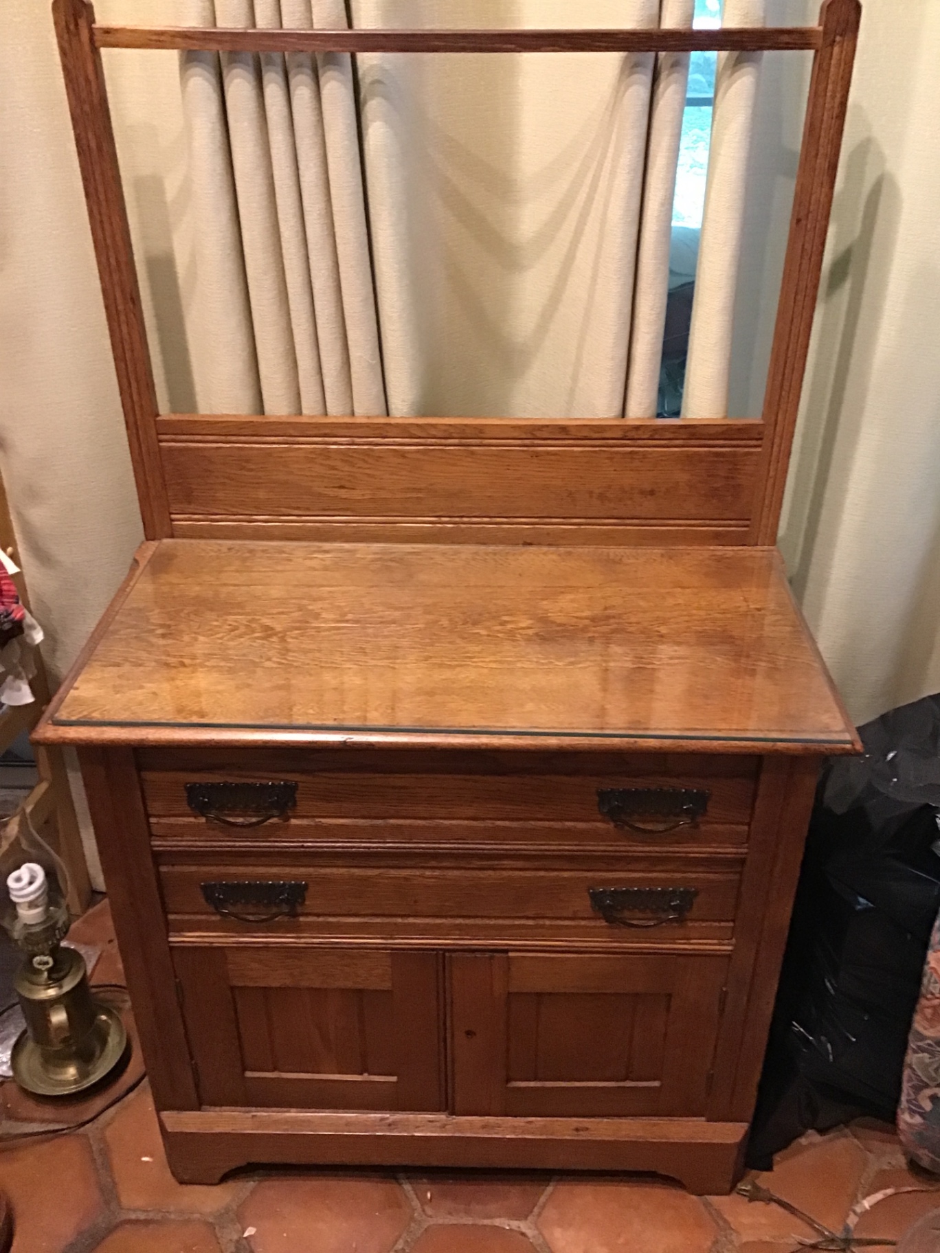 Wooden vanity dresser with mirror frame 32x18x33 - image 1 of 3