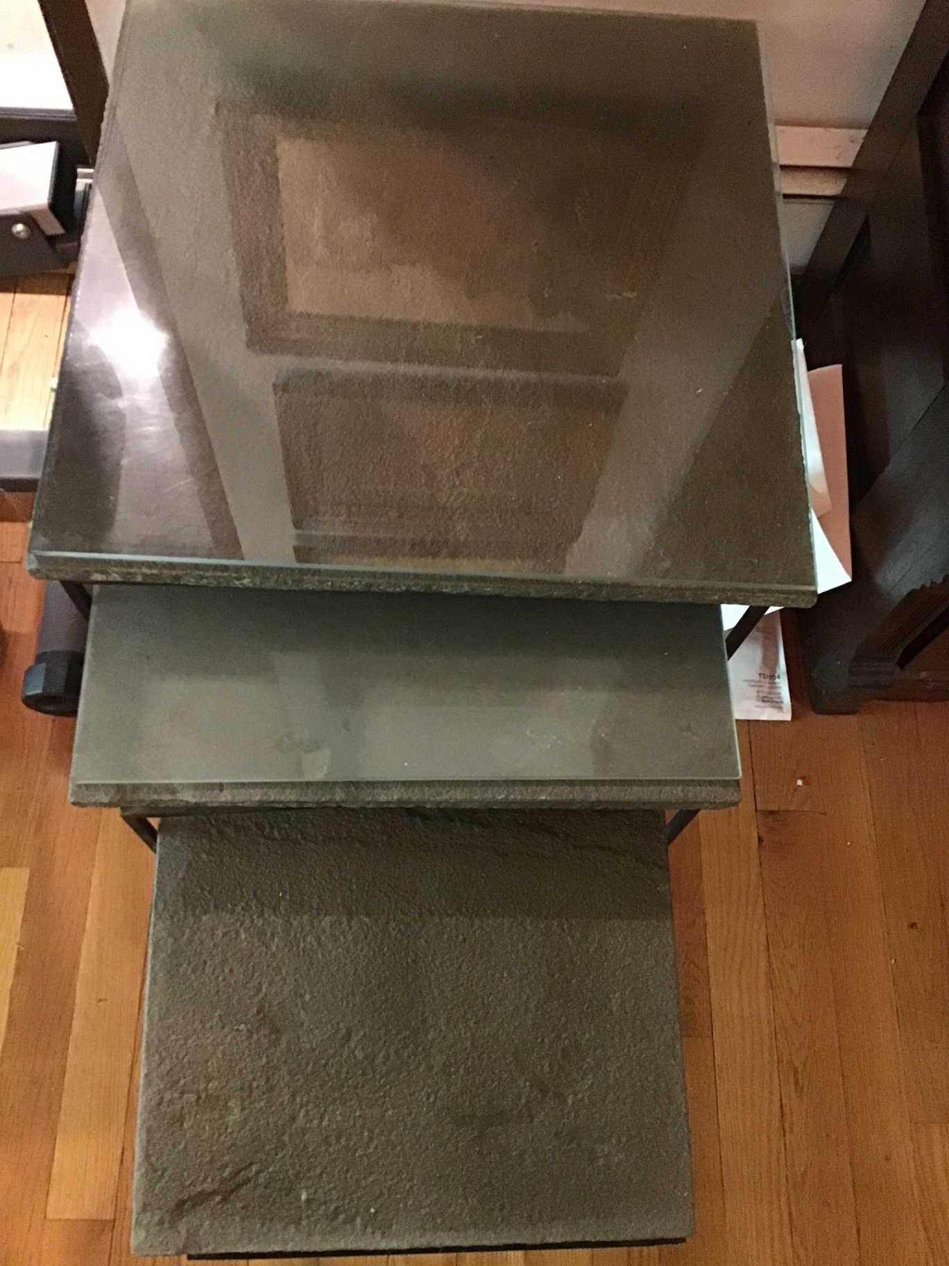 Set of 3 rectangular slate stacking tables - image 1 of 2
