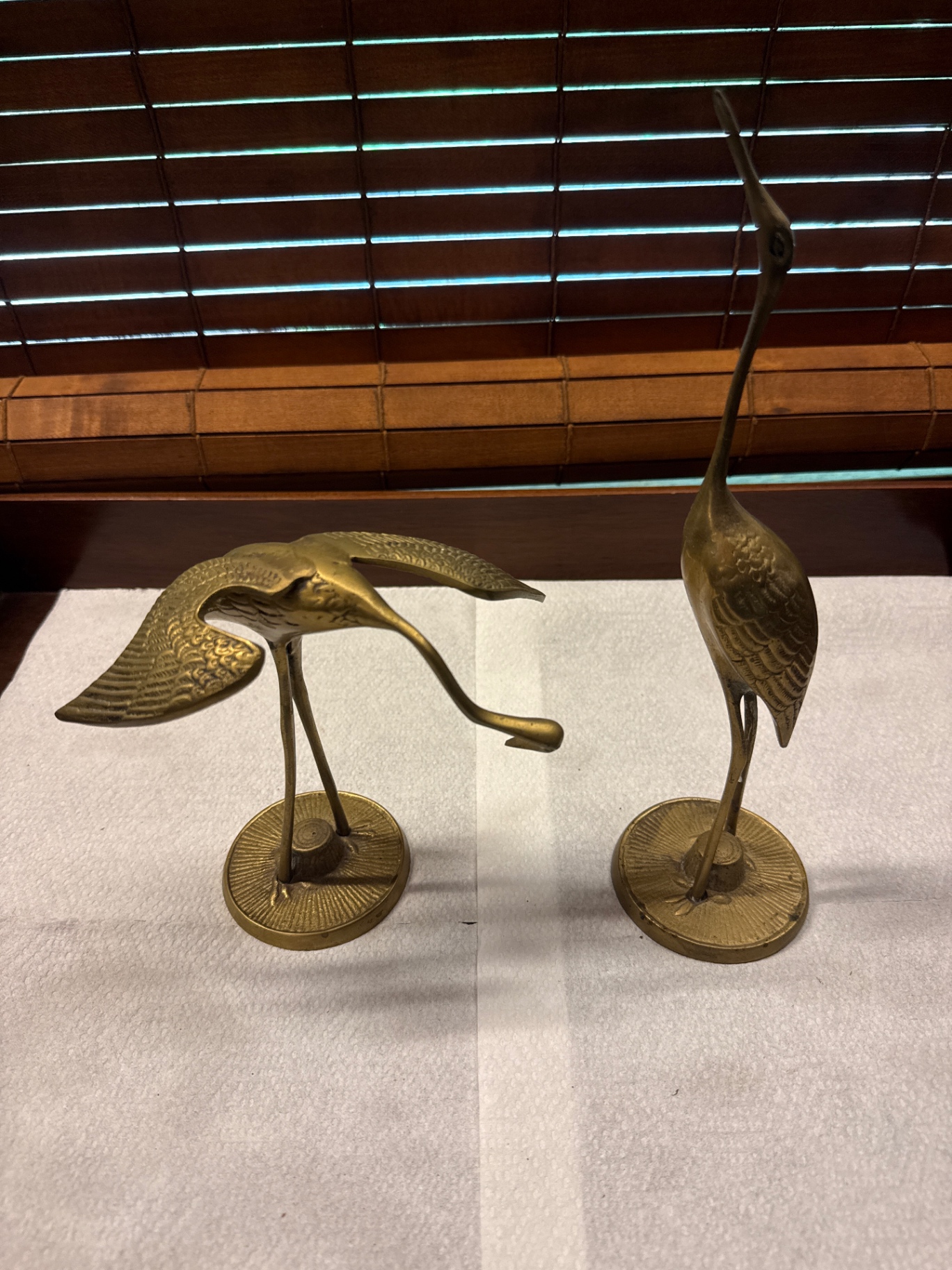 Two Brass Crane Sculptures - image 1 of 3