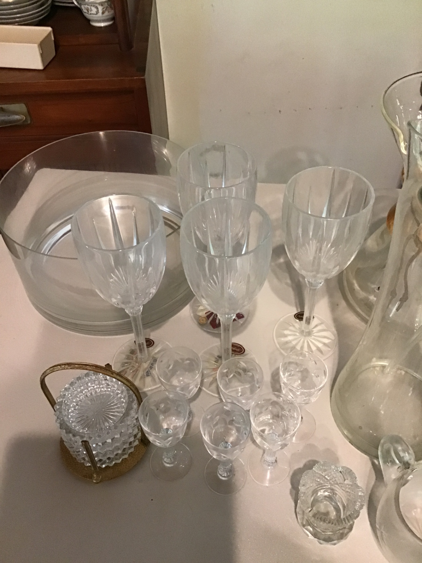 Assorted Clear Glassware: Wine Glasses, Goblets, Tumblers, and Pitcher - image 1 of 2