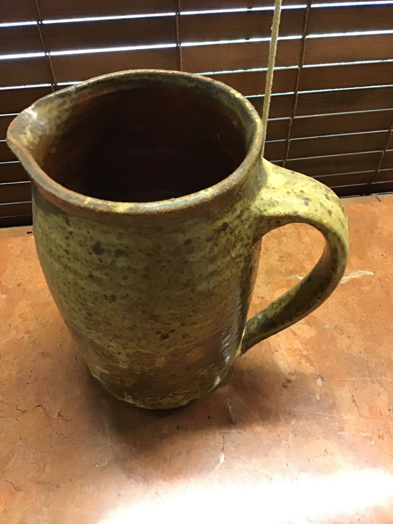 Speckled stoneware pitcher with handle - image 2 of 3