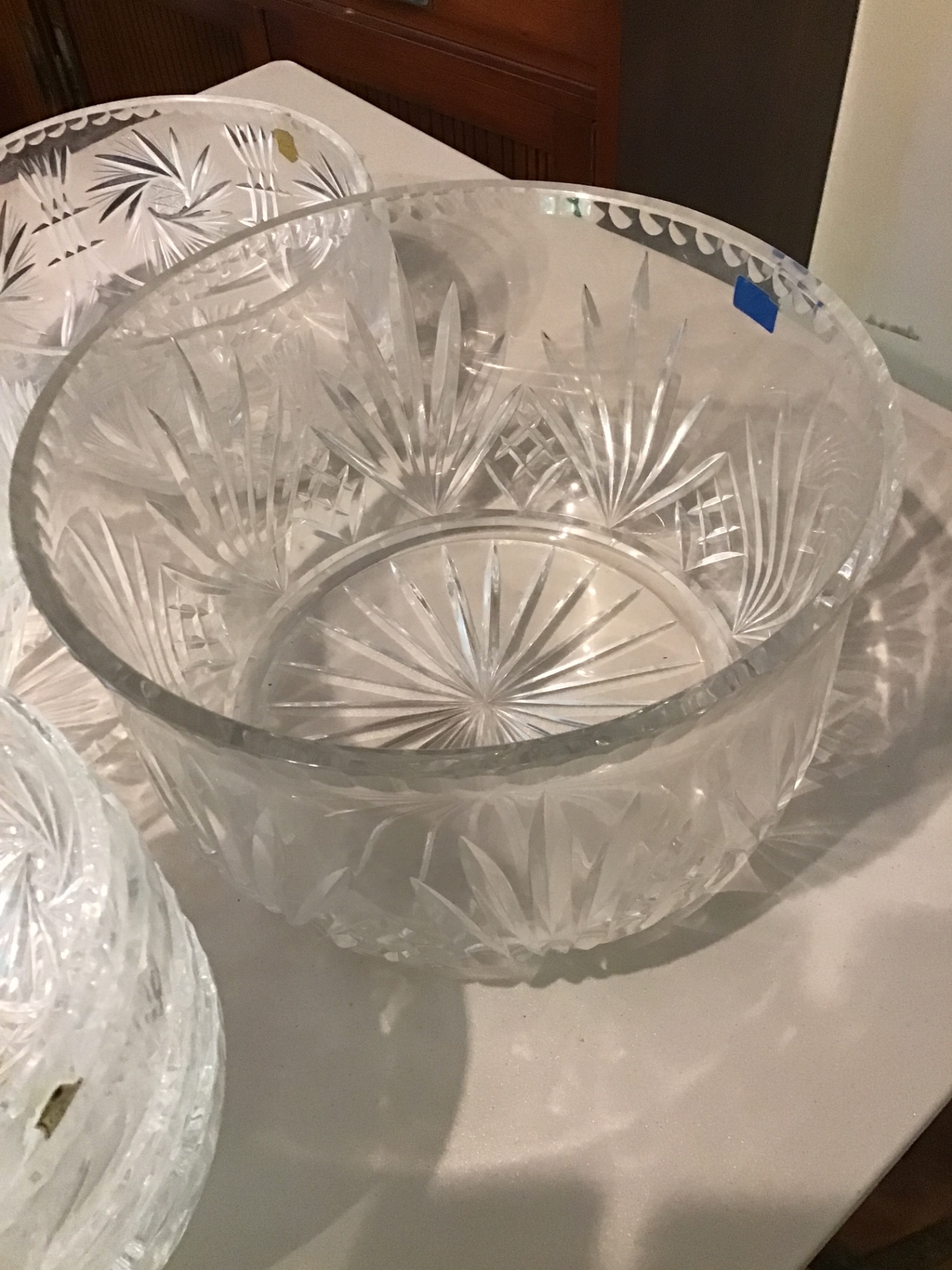 clear cut-glass bowls with starburst pattern - image 3 of 4